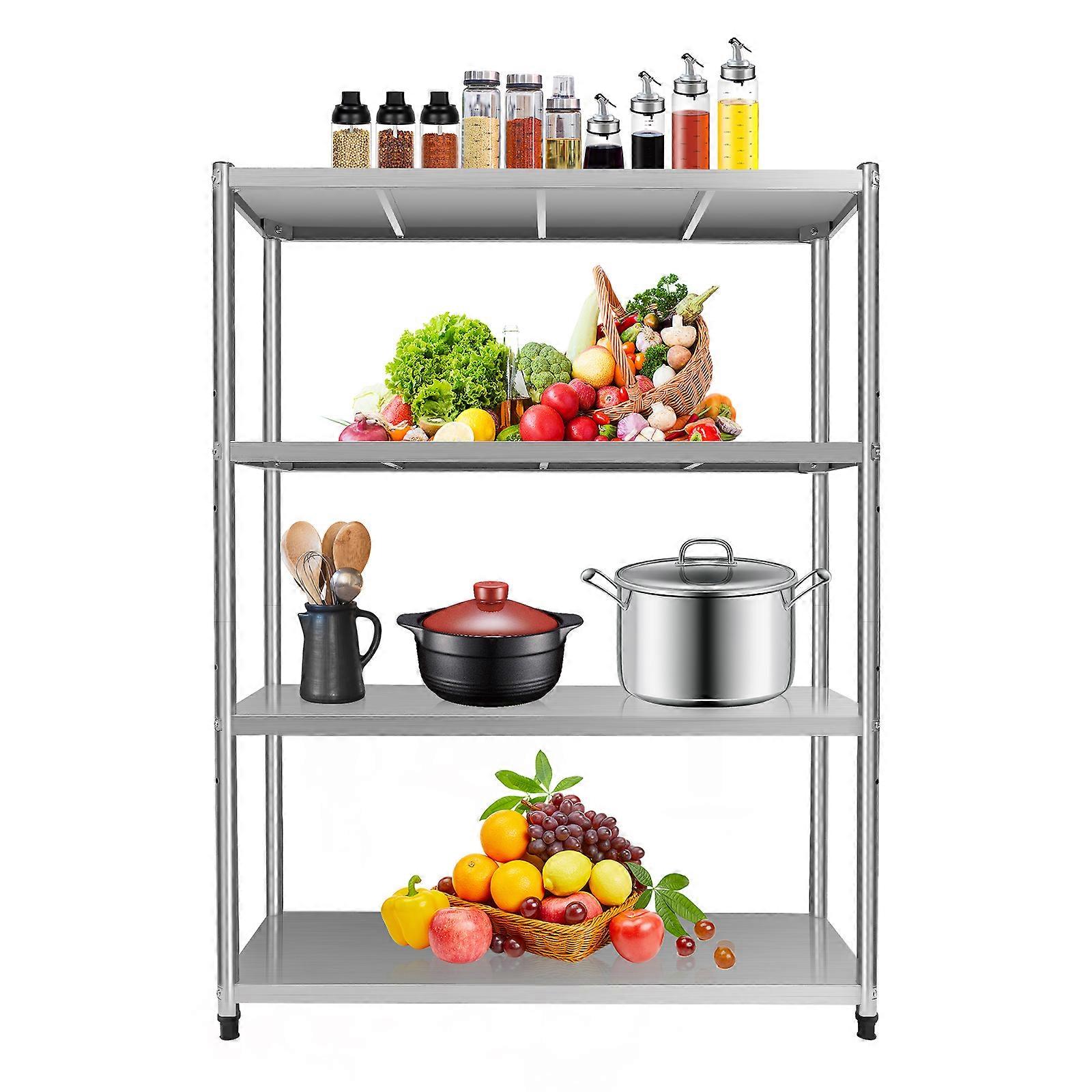 Kitchen Stainless Steel Storage Rack Large Capacity Storage Shelf Height Adjustable