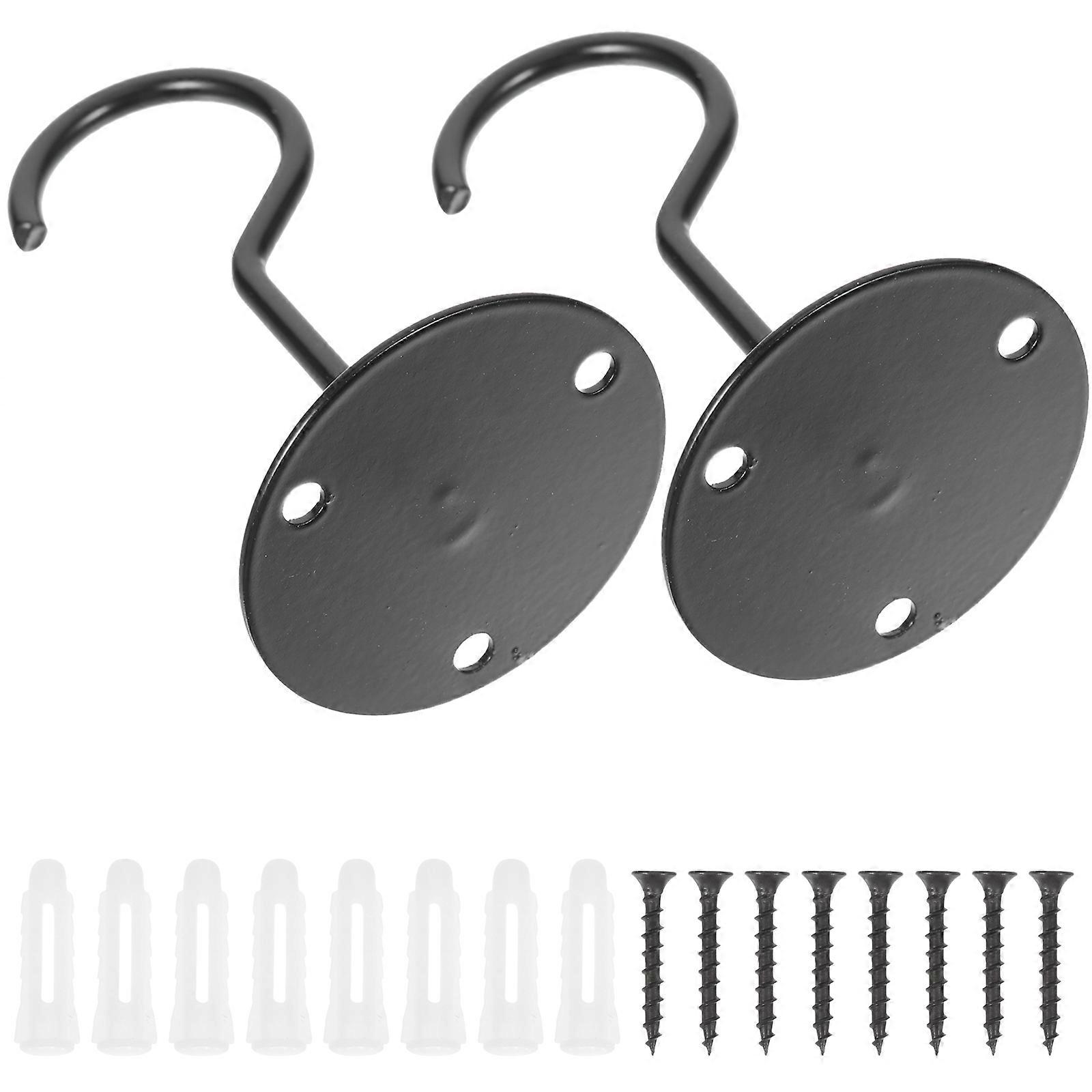 Reliable Zinc Alloy Ceiling Hook for Hanging Use 2Sets Black