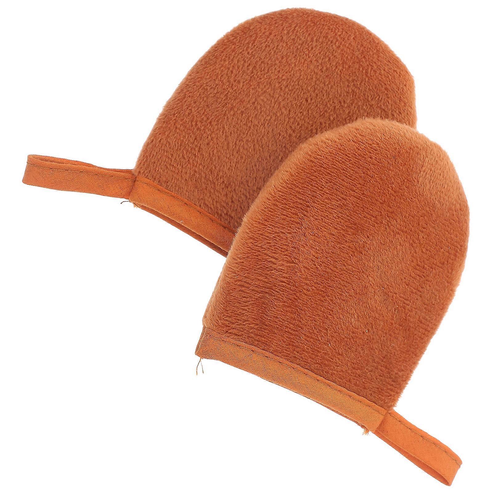Sun Tanning Oil Apply Mitten for Body Lotion Mitten 6Pcs Brown Plush