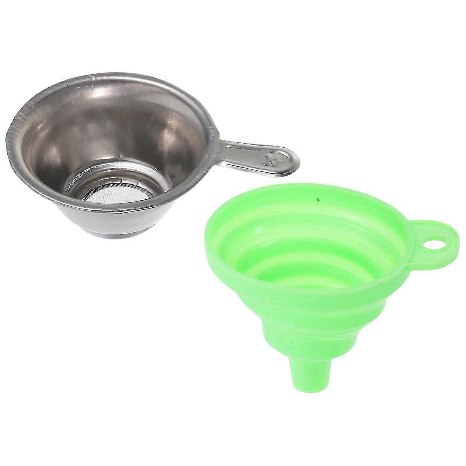 2 in 1 Resin Transferring Funnel Set Silicone and Metal for DLP SLA 3D Printer with Foldable Design