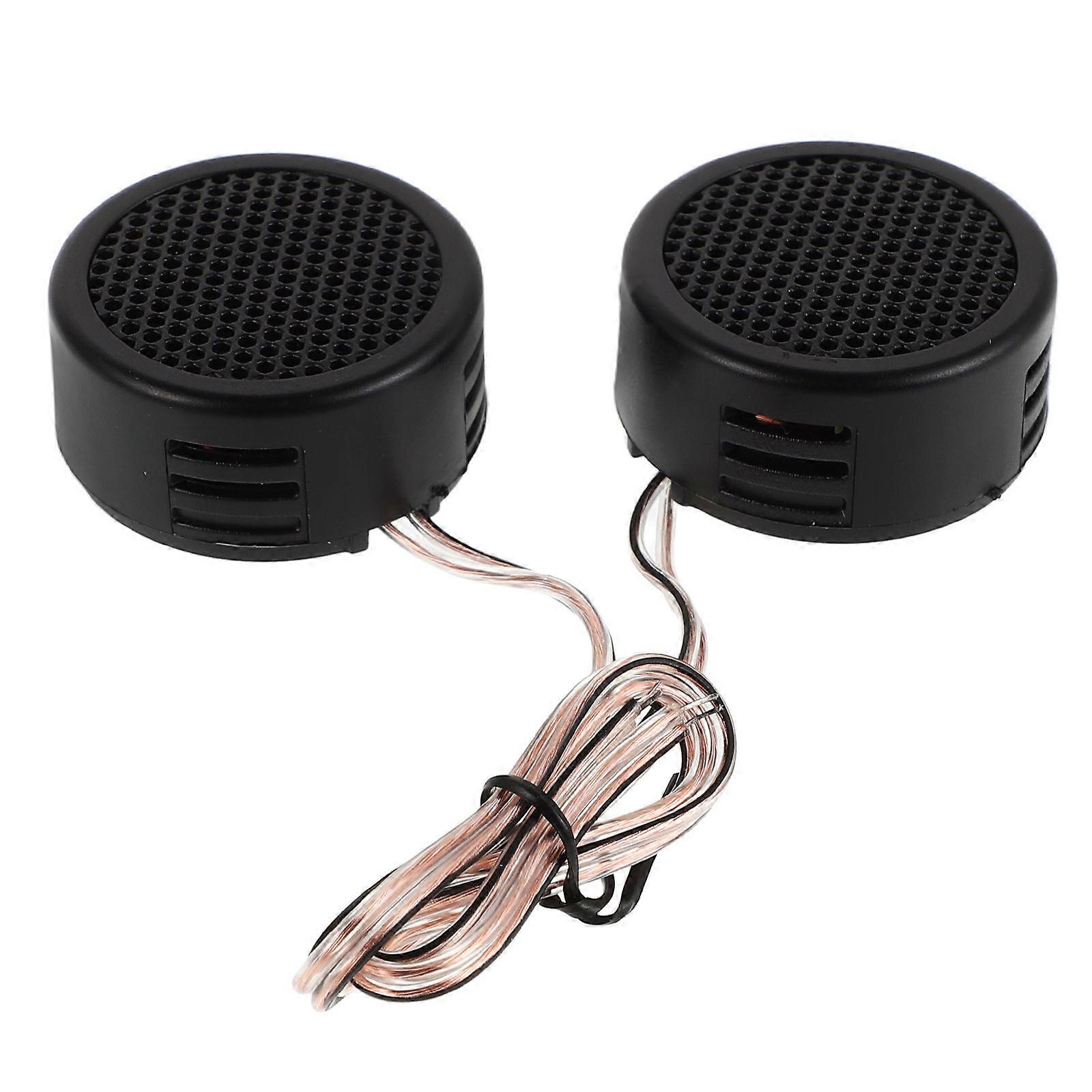 Automobile Speaker Tweeters Car Audio System Parts Mini Dome Black 2Pack