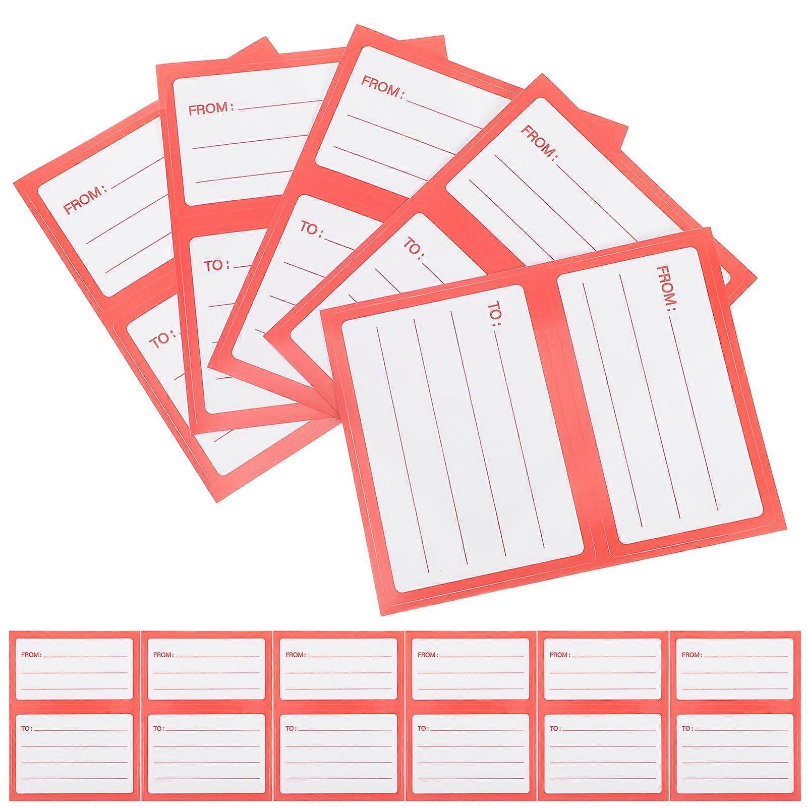 Self Adhesive Mailing Labels Red Paper Stickers for Addressing 600Pcs