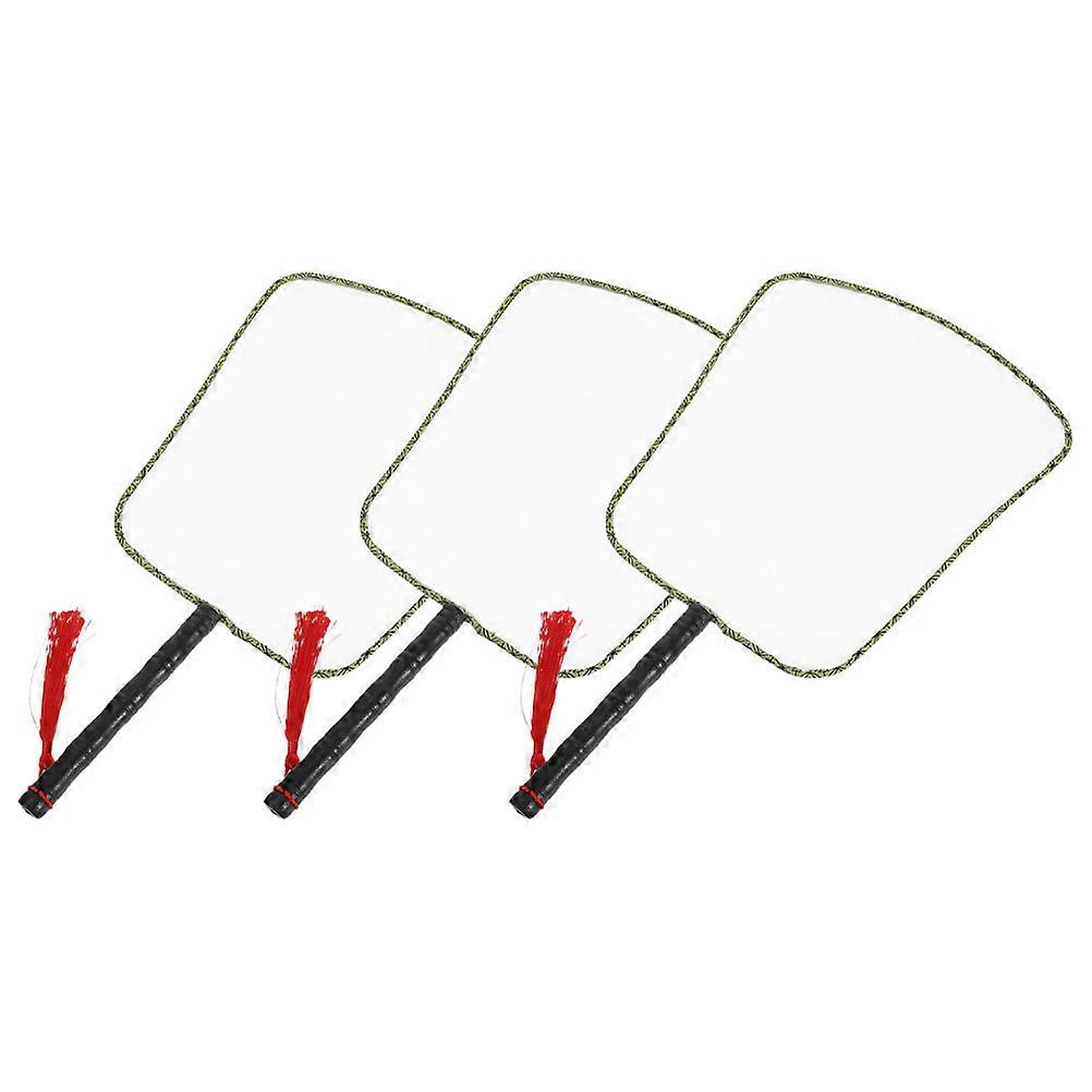 DIY Painting Fan Plain Handheld Fan for Craft 15Pcs with Wooden Handle