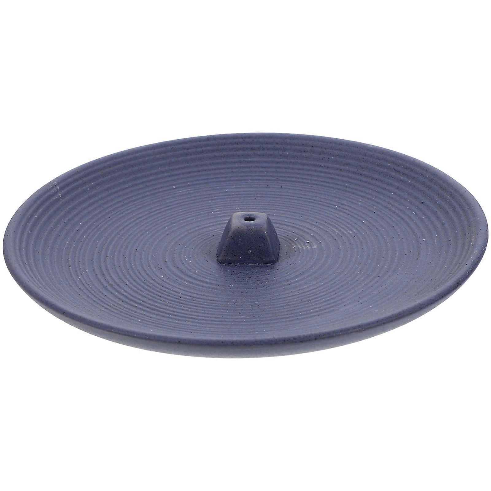 Blue Round Ceramic Incense Stick Holder for Home 2Pcs Set