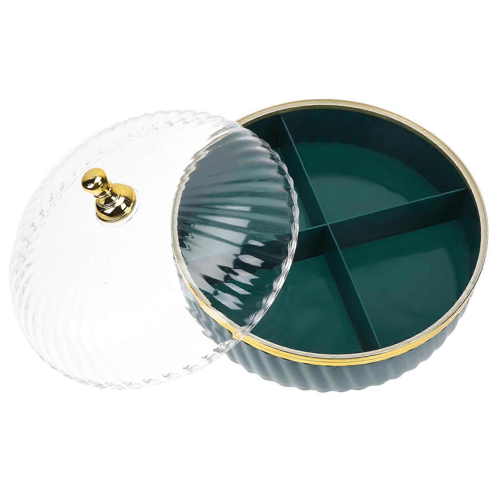 Nut Storage Tray Nordic Style Snacks Storage Box Home Nut Container Green Gold Edge 24.5X24.5CM Food Storage 1Pc