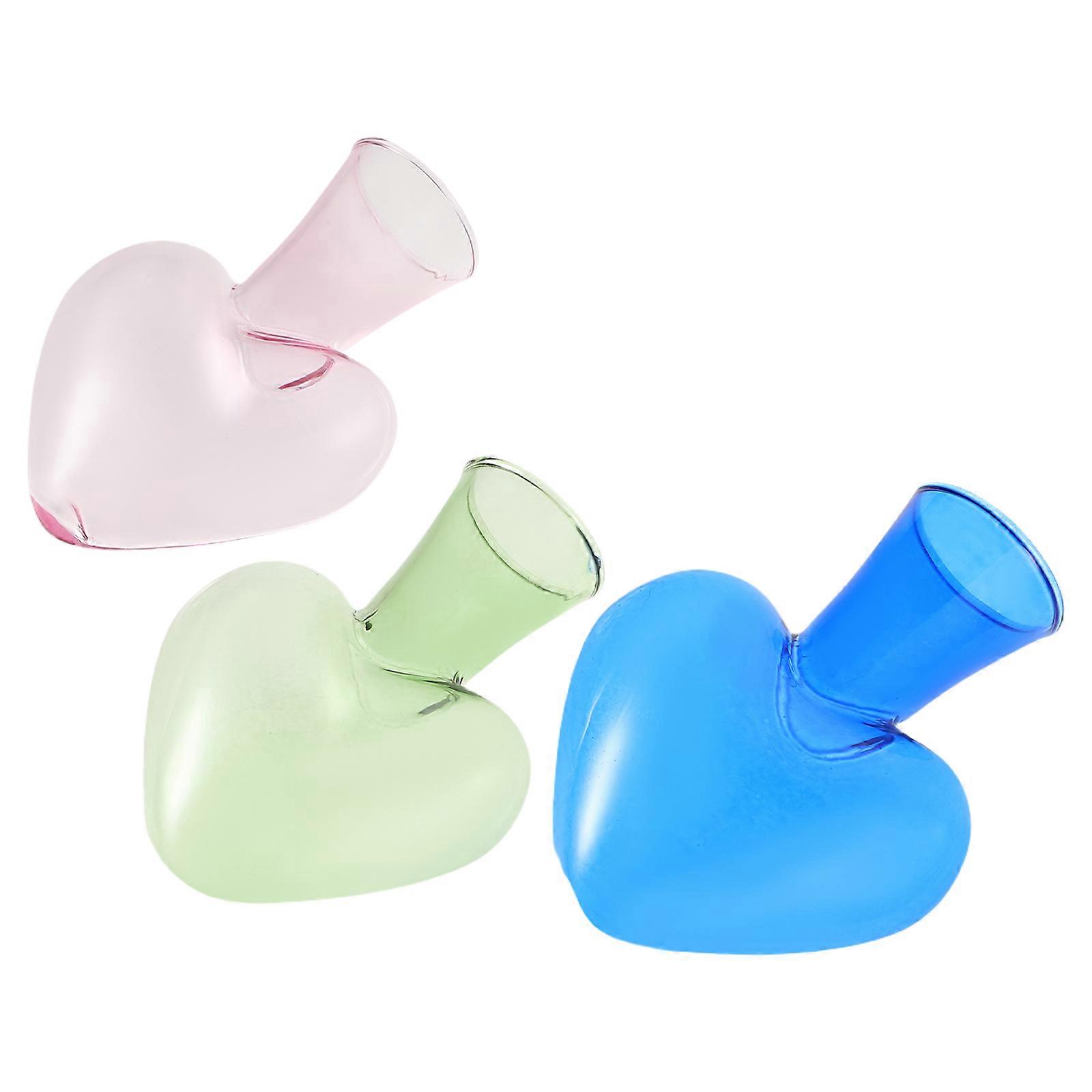 Assorted Vase for Hydroponic Plants 6Pcs Heart Shaped Planter