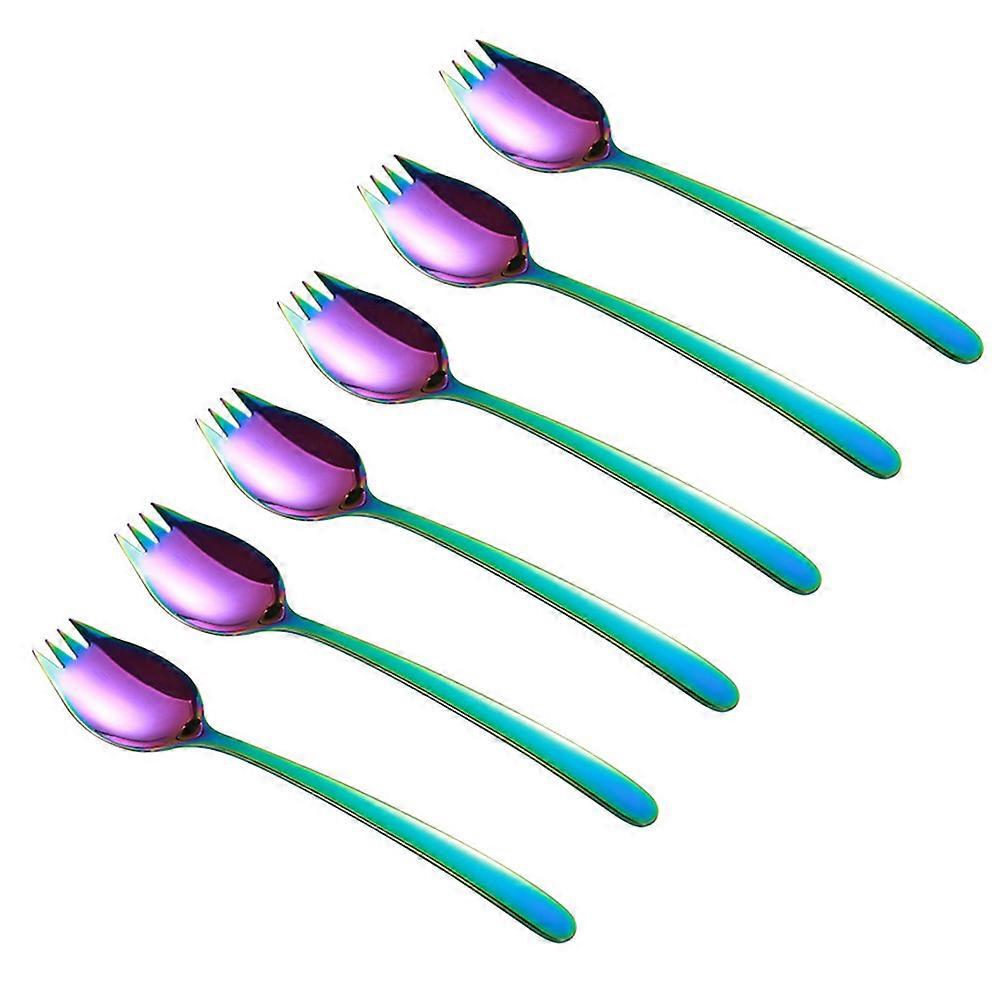 Spoon Fork for Eating Use 12Pcs Stainless Steel Dual Purpose Dinnerware Set