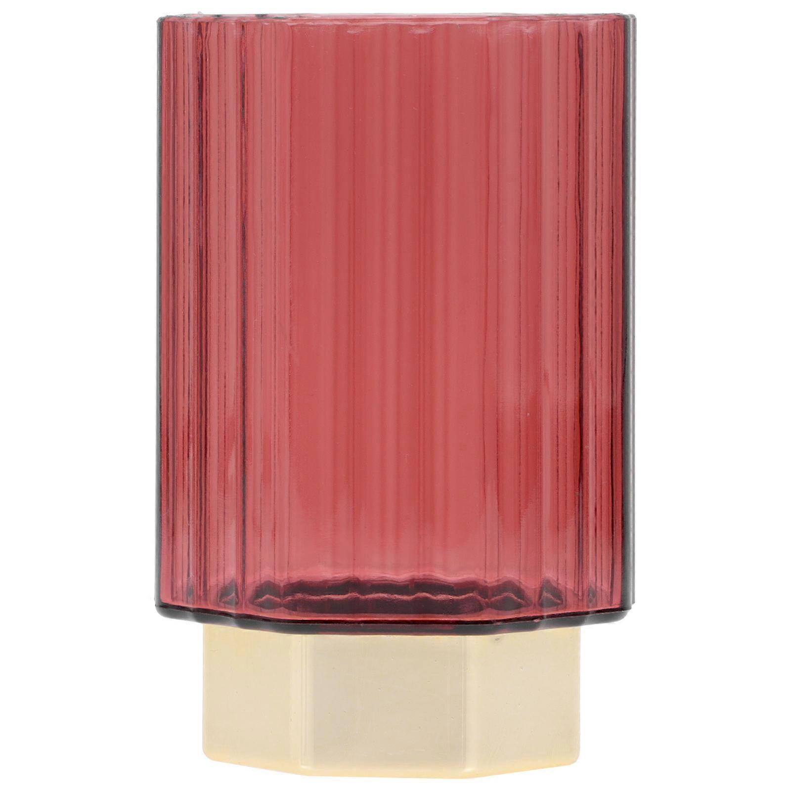 Brush Organizer Pencil Organizer Simple Storage Solution Transparent Red 13x7.5cm Storage 1Set