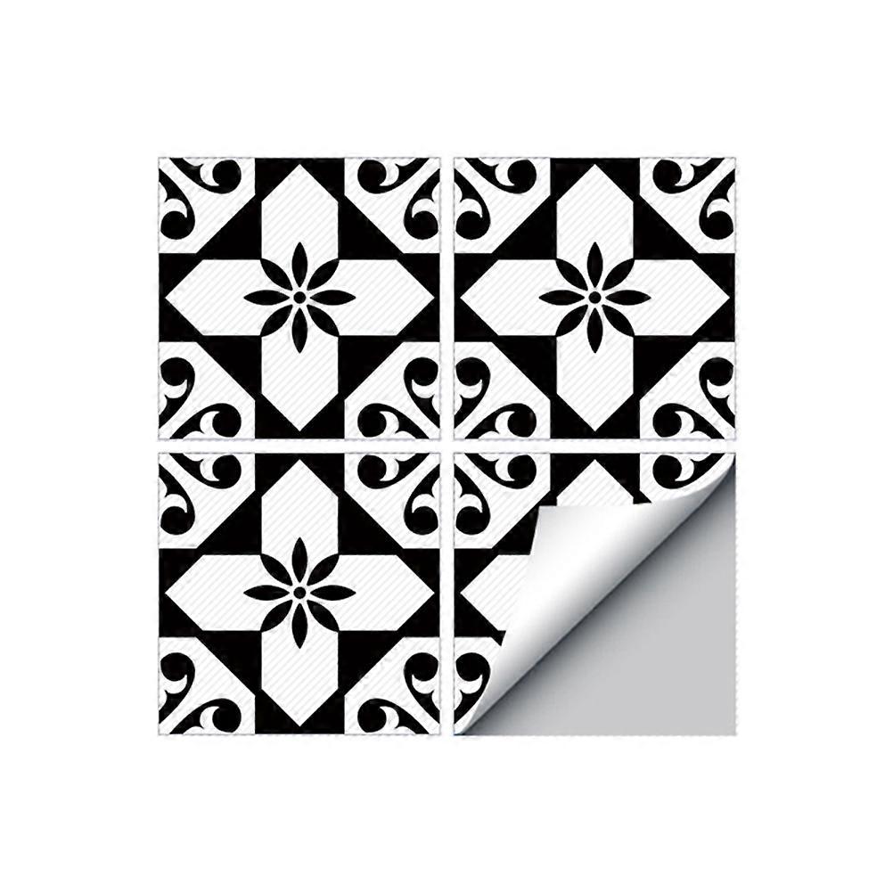 4Pcs Removable Diagonal Printed Waterproof Tile Stickers For Living Room Floor Multi Color Anti-Slip