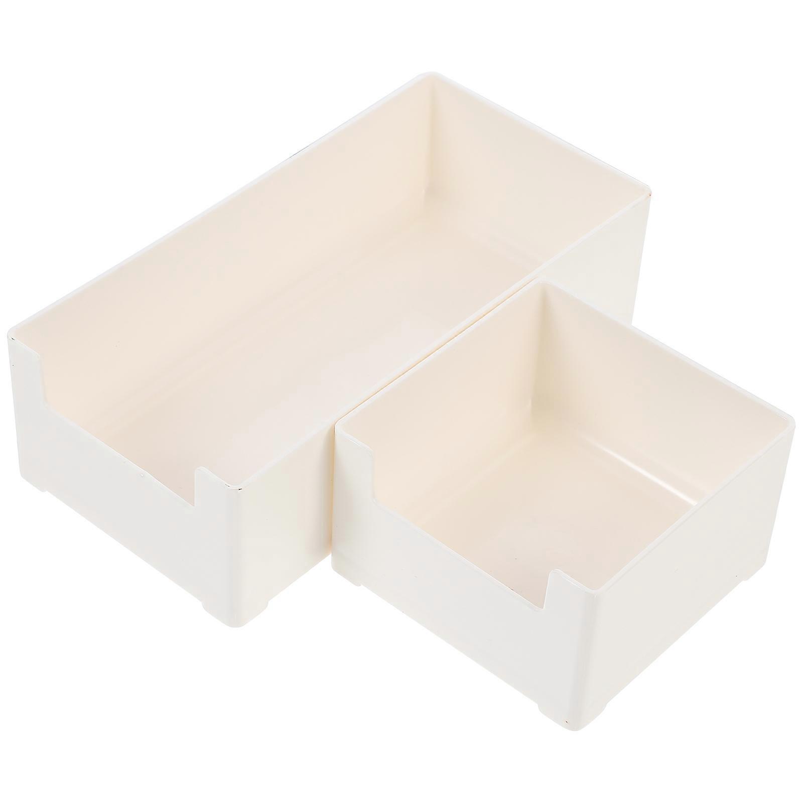 Japanese-Style Storage Box for Desktop Use 2Pcs Plastic Storage Organizers