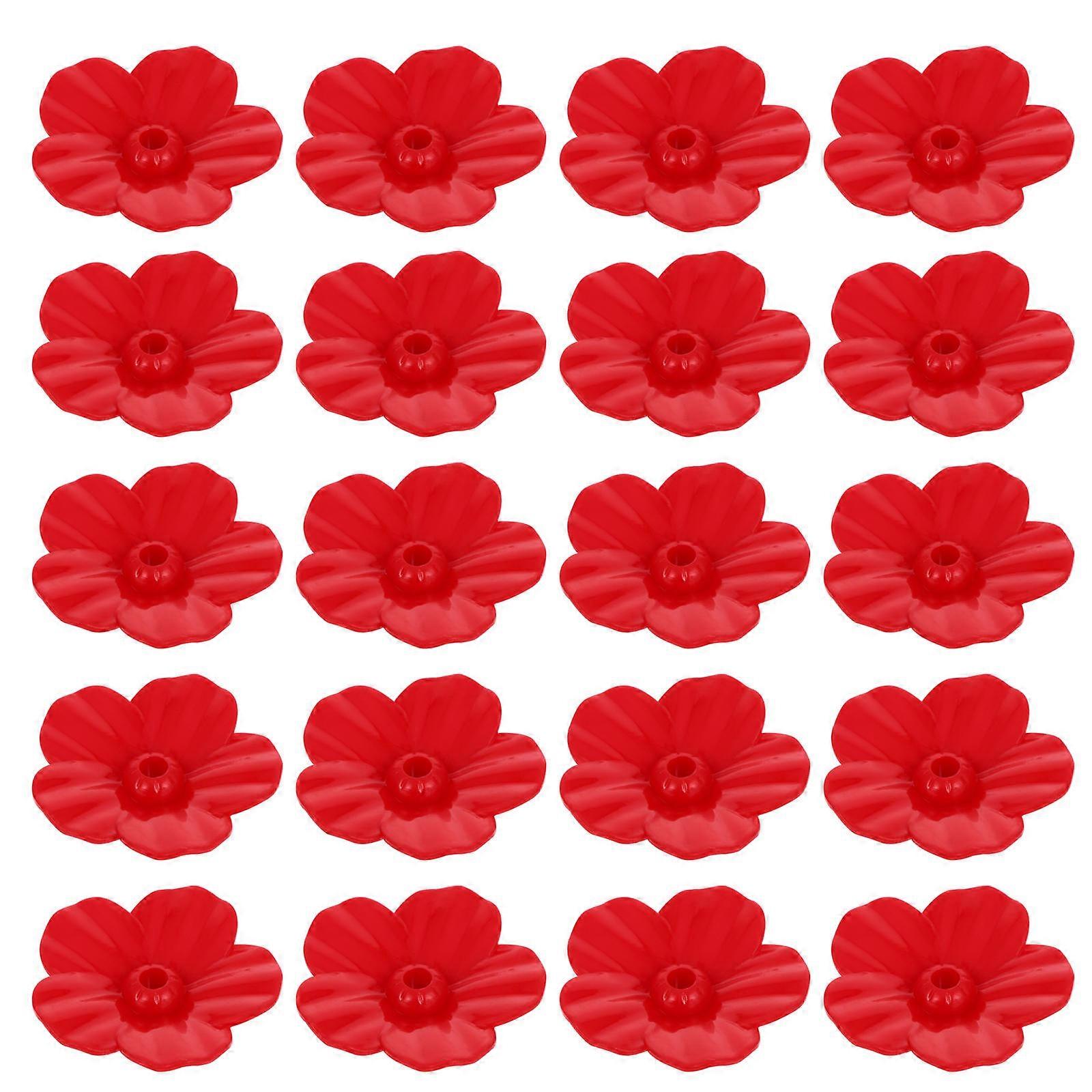 Hummingbird Water Feeder Flower Replacement Plastic Feeder Accessory 25Pcs Red