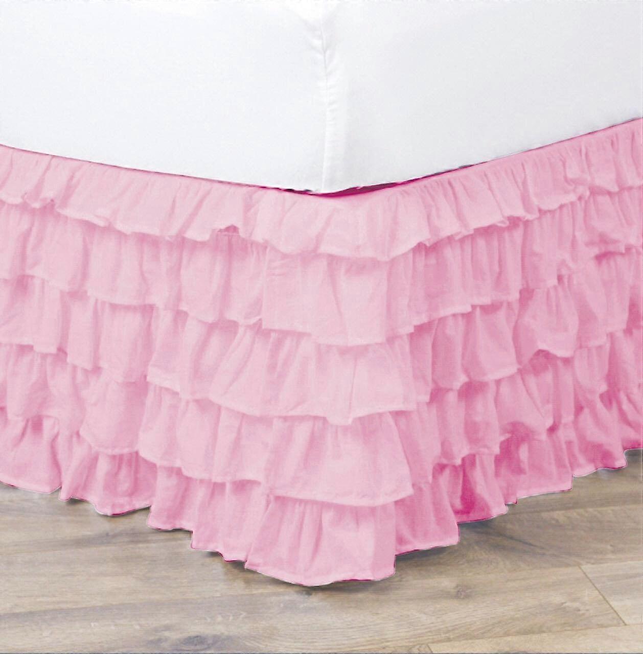 Empire Home Pleated Ruffled Bed Skirt Solid Dust Ruffle All Sizes - Full Light Pink