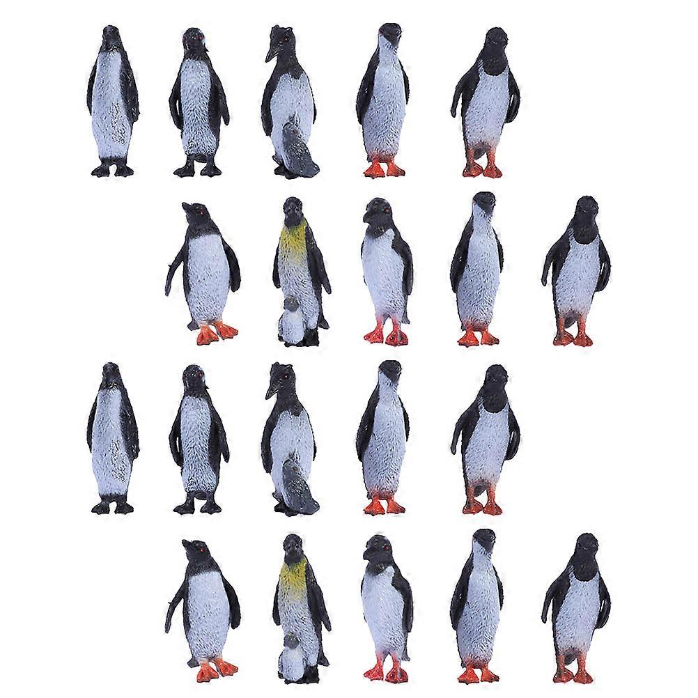 Simulation Penguin Figurine Decorative Set with 64Pcs Realistic Penguin Models