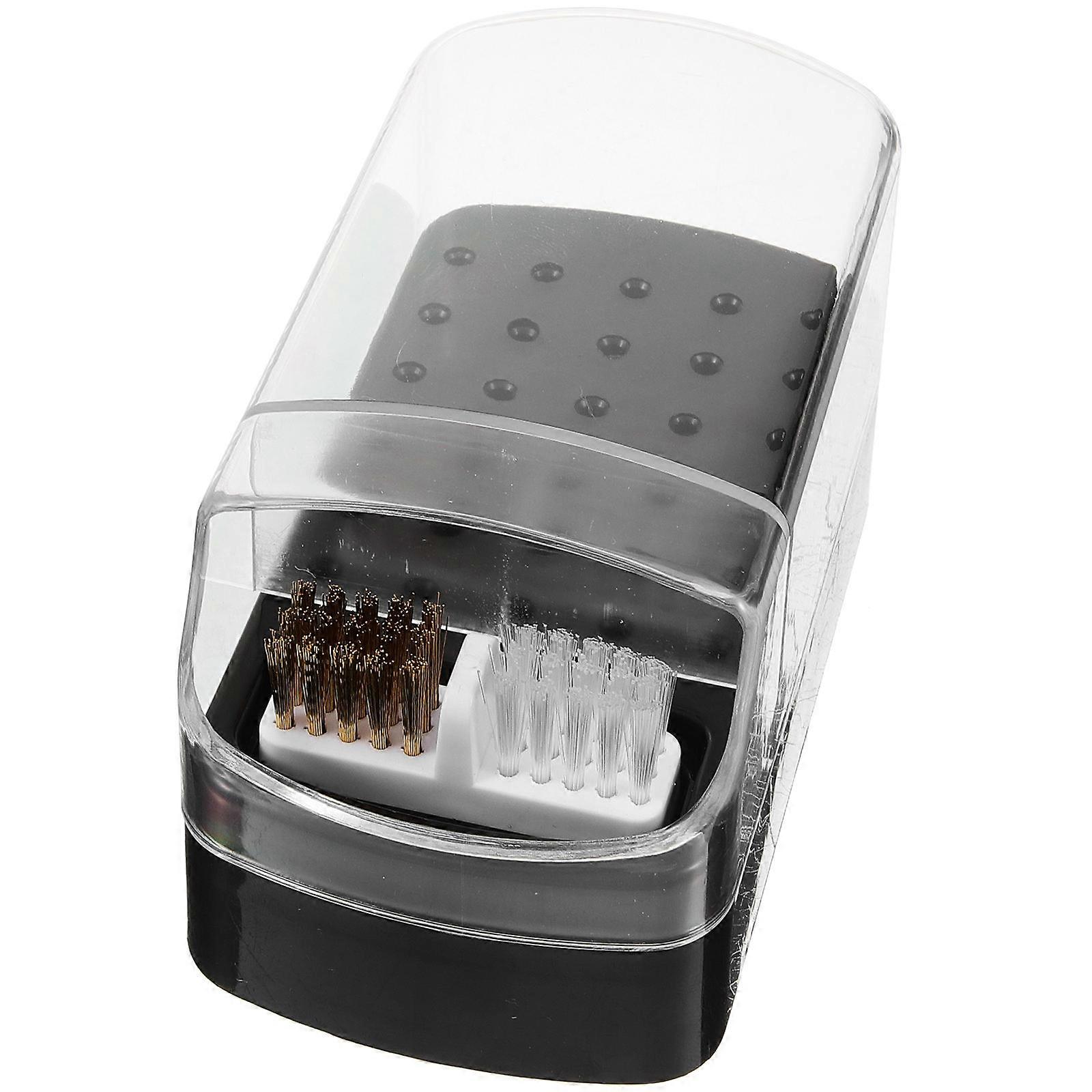 Plastic Nail Drill Bit Holder Box for Storage 4Pcs with Cleaning Brush