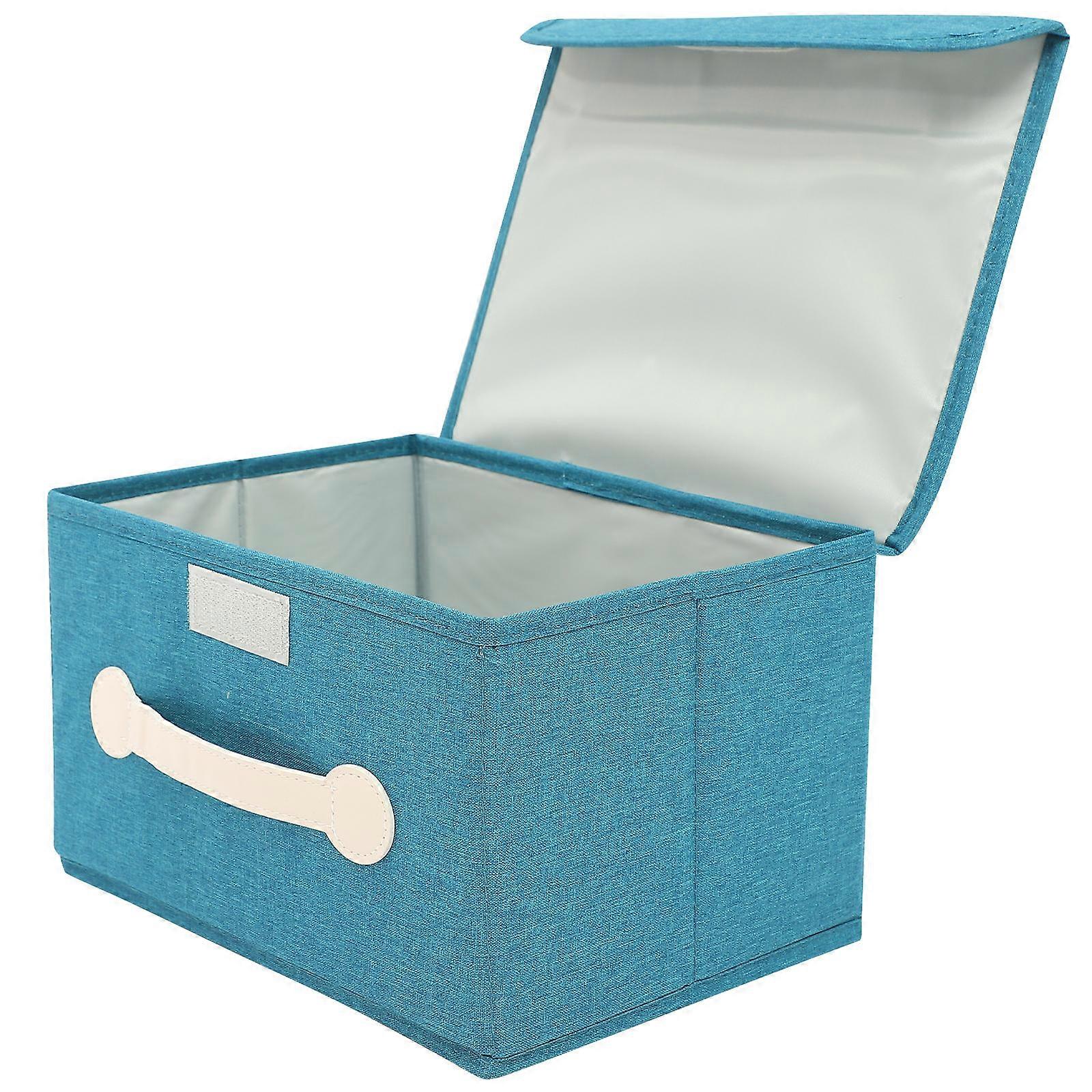2Pcs Fabric Storage Box for Sorting Clothes Sky-Blue with Cover