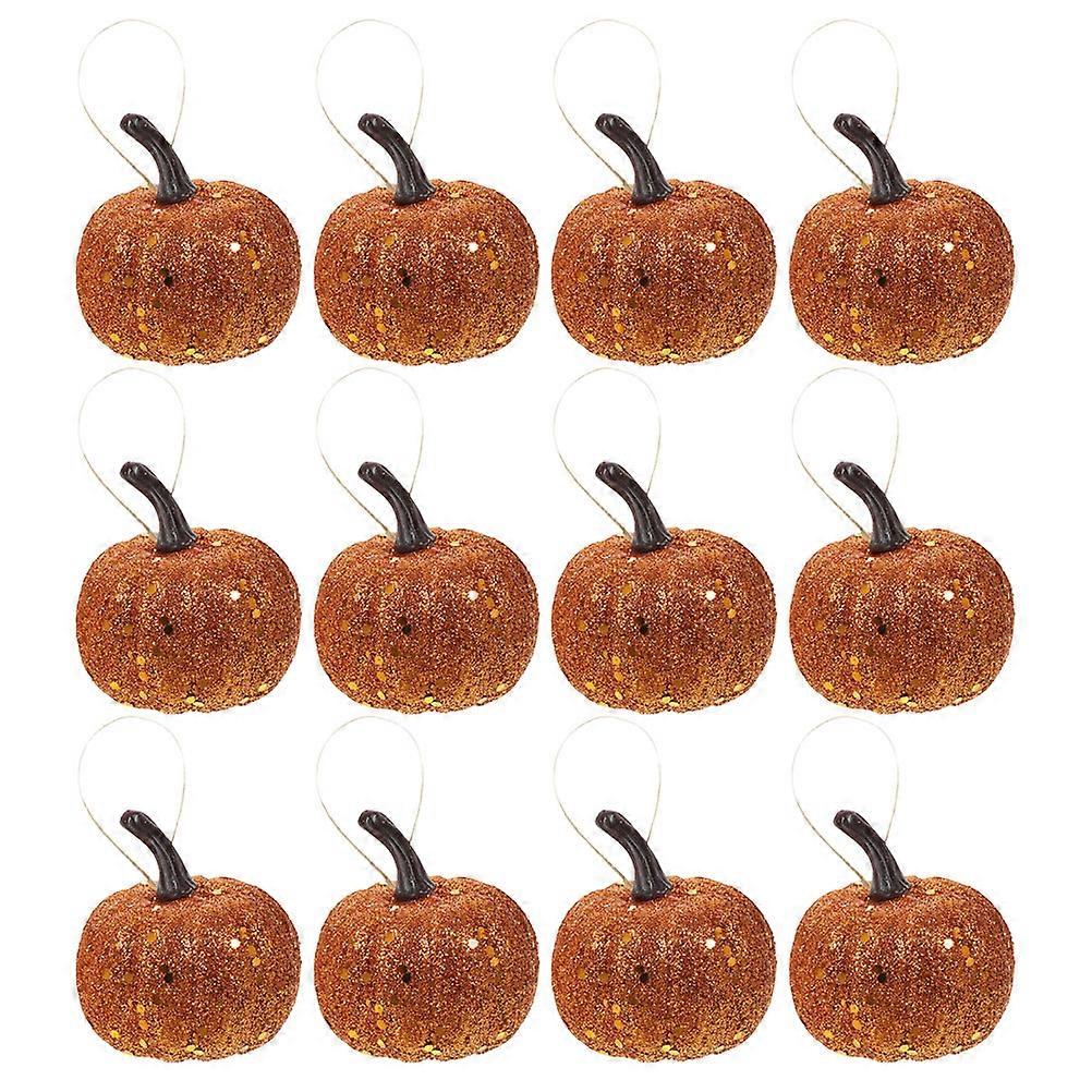 Halloween Artificial Pumpkins Foam Pumpkin Hanging Ornaments 48Pcs