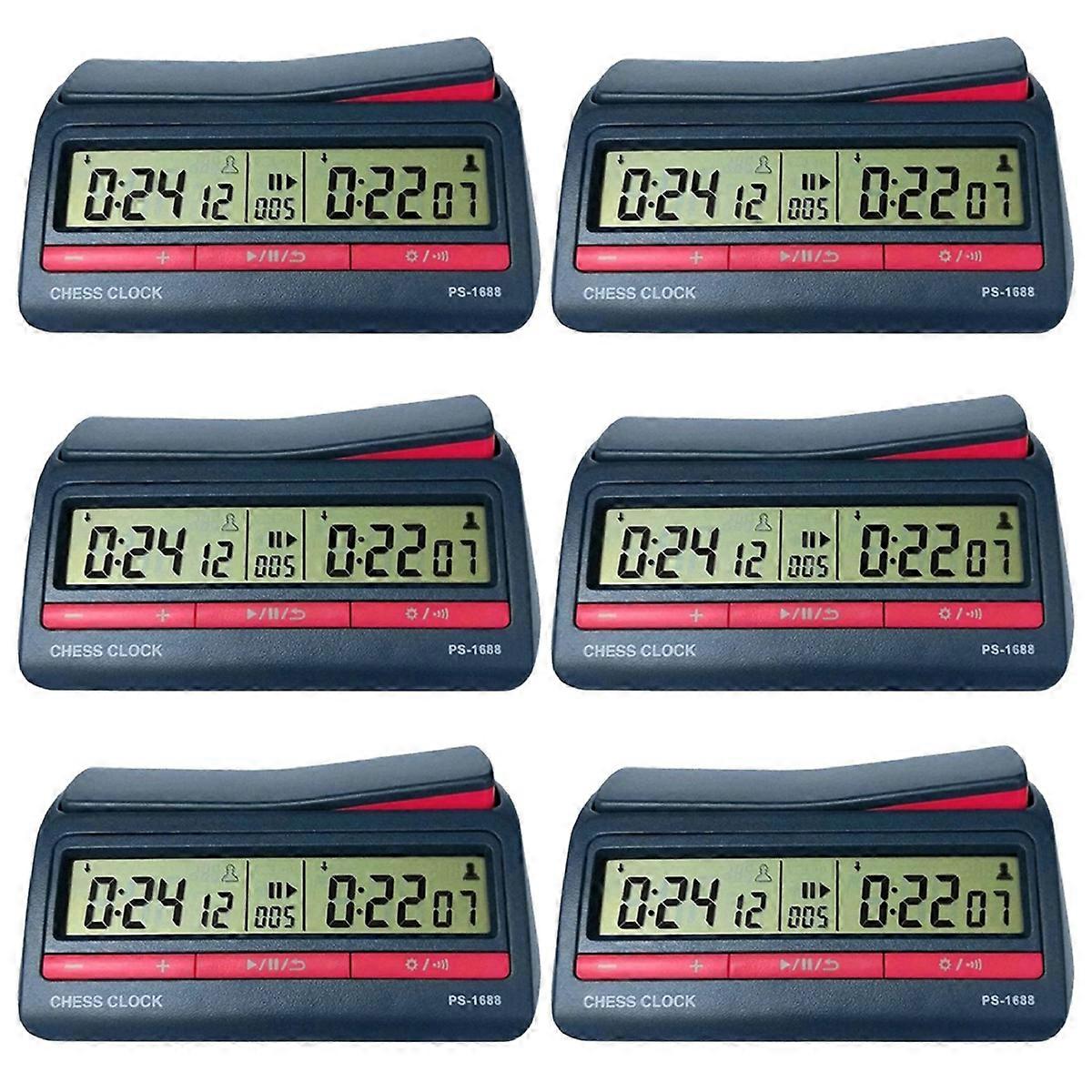 6X Professional Advanced Chess Digital Timer Chess Clock Count Up Down Board Game Clock PS-1688