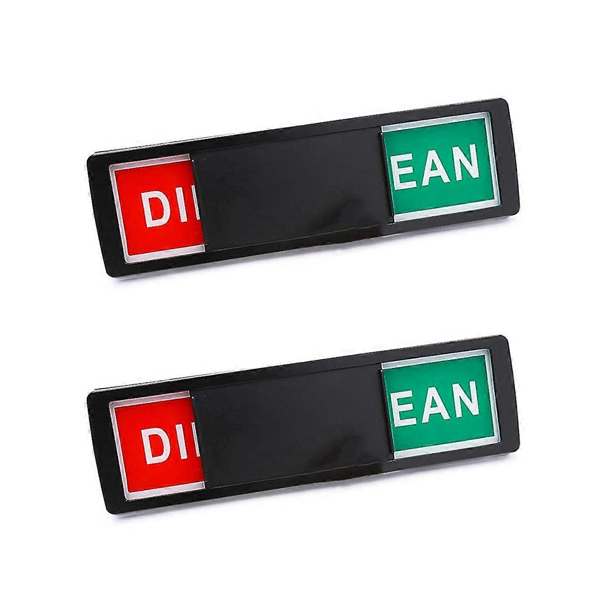 Clean Dirty Dishwasher Magnet - Easy to Read Non-Scratch Black