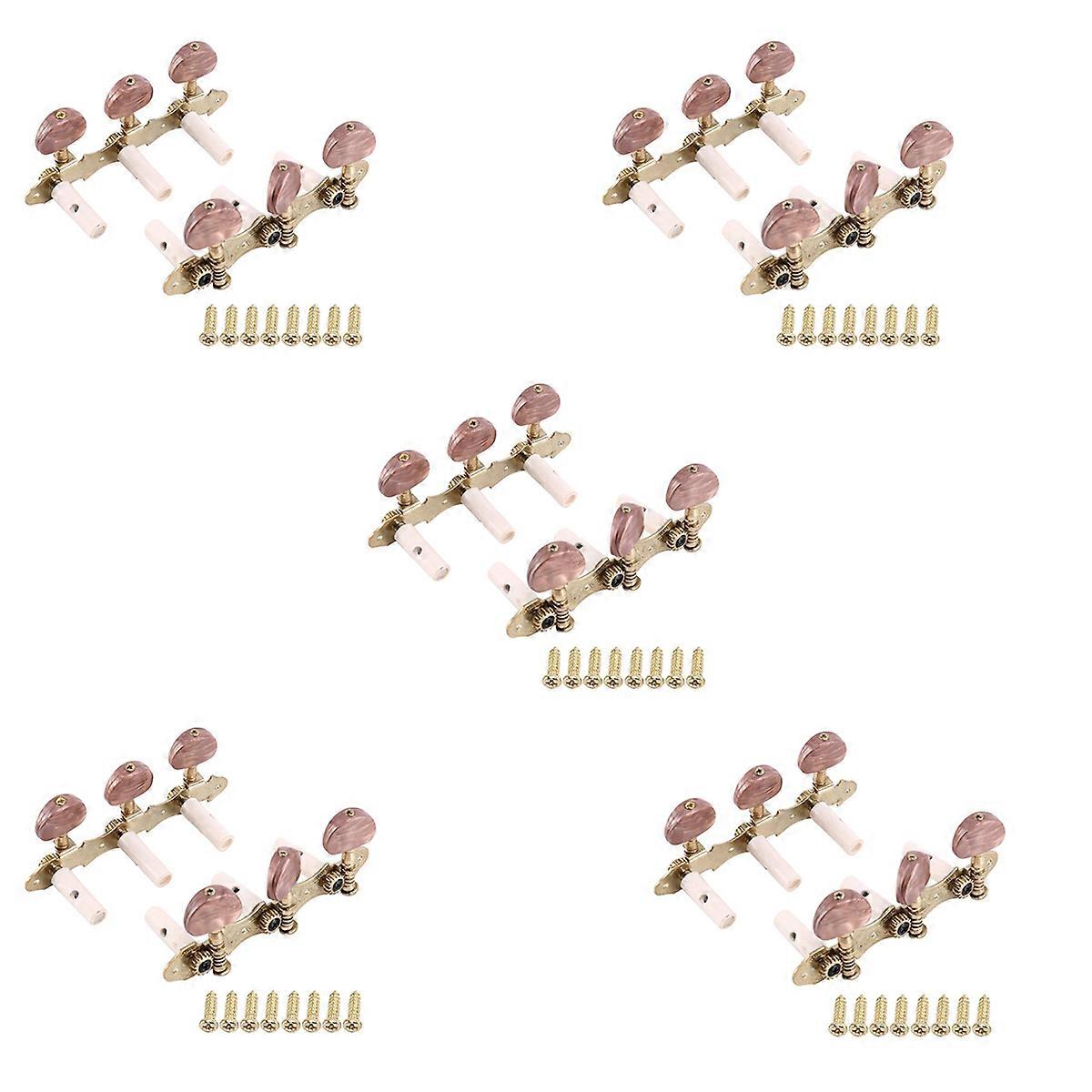 Left Right Guitar String Tuning Pegs Guitar Accessories,Red-Brown