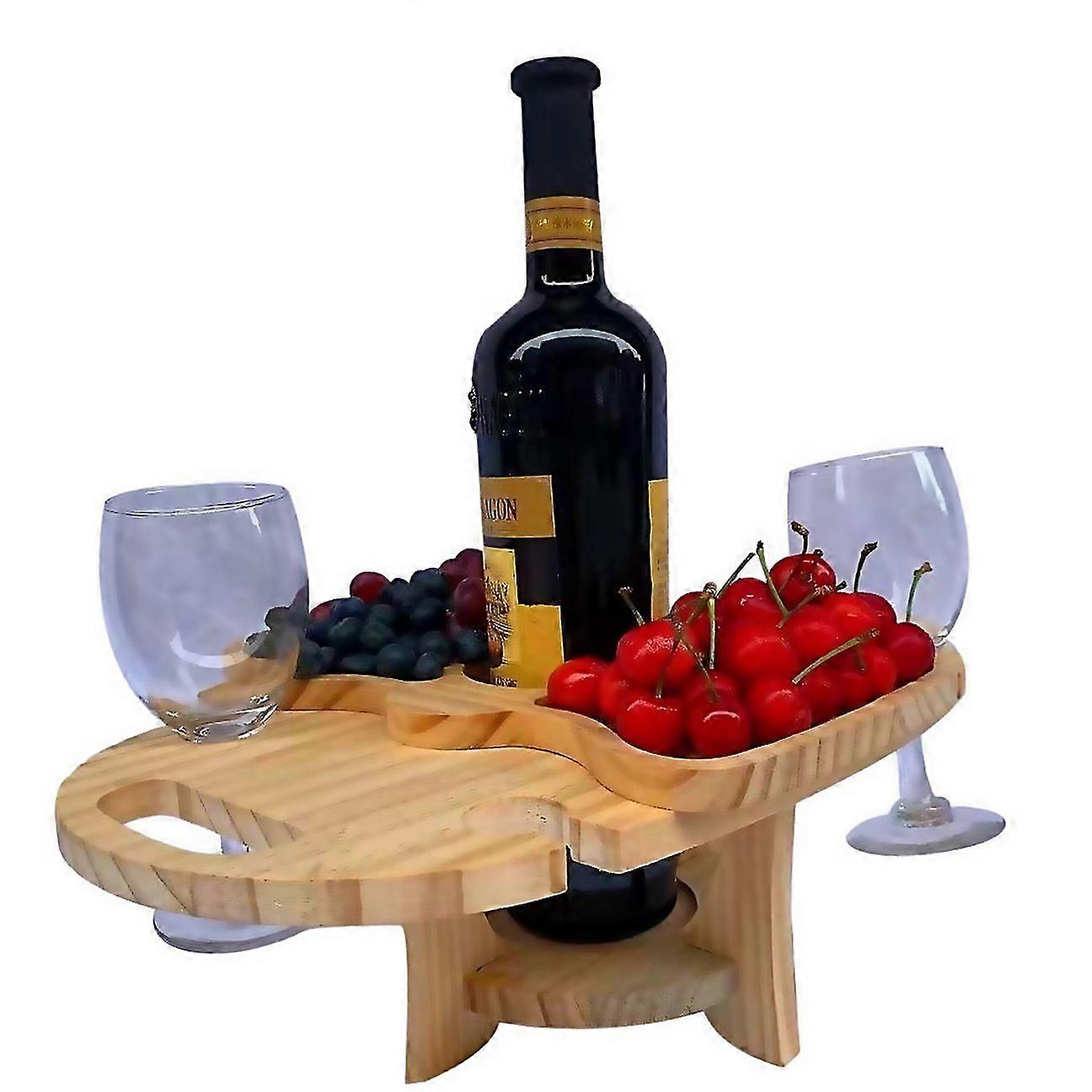 For Outdoor Picnic Table Wooden Foldable Wine Rack Foldable Table