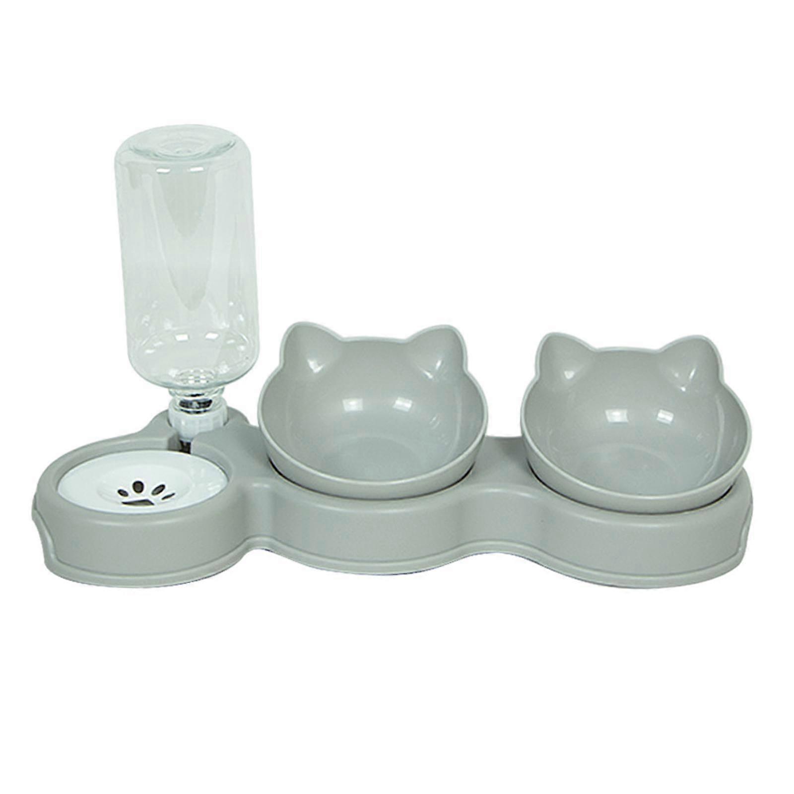 3 in 1 Cat Bowl Set Durable Raised Pet Feeder for Feeding
