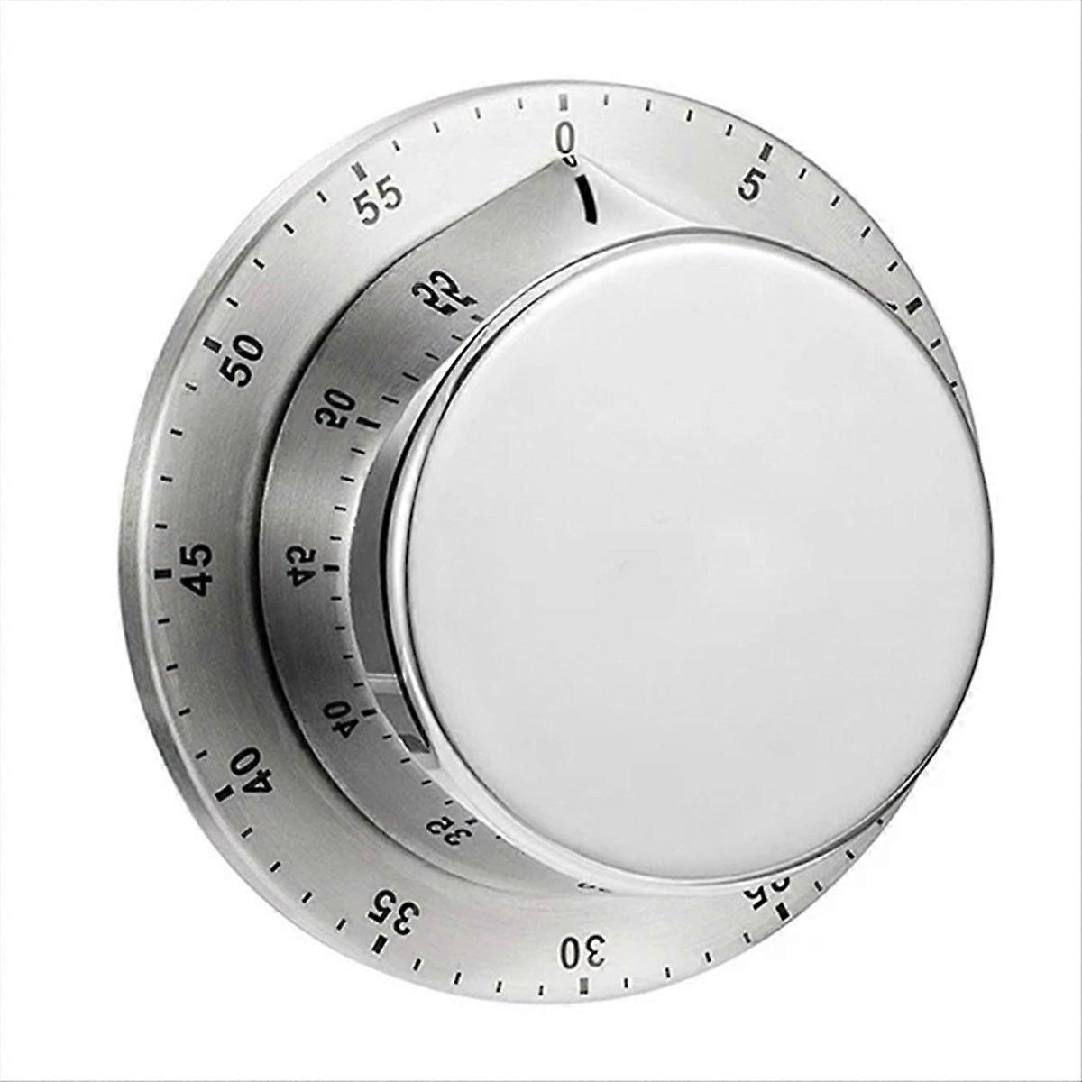 Kitchen Timer Mechanical Manual Stainless Steel with Magnetic Base Cooking Clock Countdown Study Fit