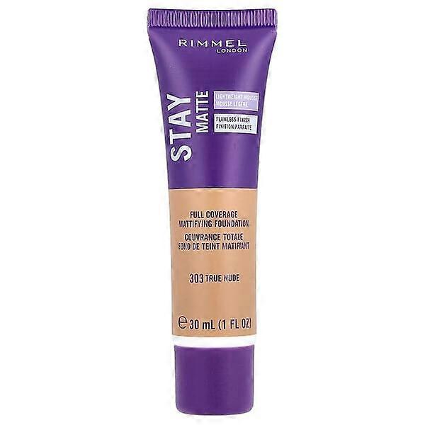 Rimmel London, Stay Matte, Full Coverage Mattifying Foundation, 303 True Nude, 1 fl oz (30 ml)