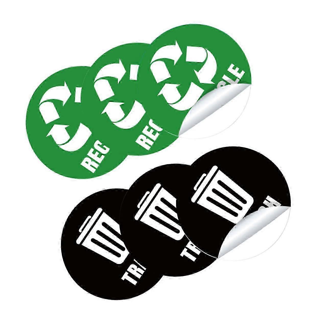 Recycling Stickers For Bins And Waste Containers Label Stickers Assorted Colors 12.8x12.8x0.01 Cm Safe And Reusable