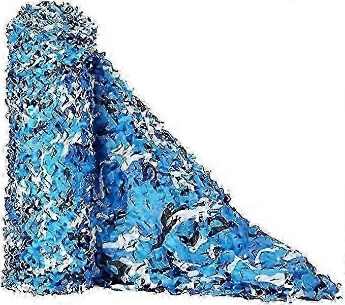 Camouflage Netting Military Grade Bulk Roll with Blue Camo Pattern (2x10m, 25-26 Strands)