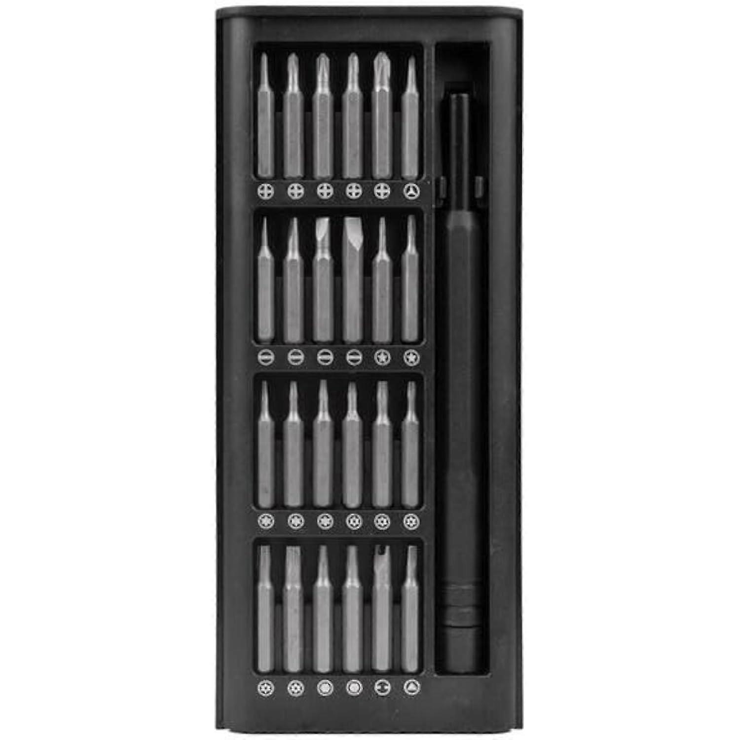 Magnetic Precision 25 In 1 Screwdriver Set, Mini Removable Tool Box, For Smart Home PC Phone Repair, Black Color
