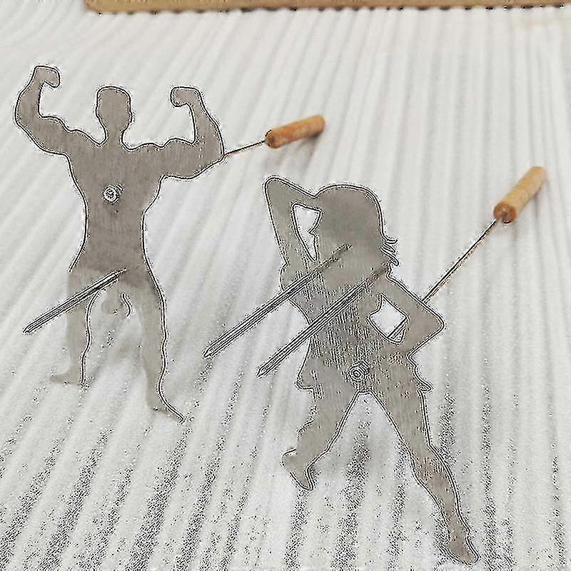 1 sett grillspyd for pølser og marshmallows, grillspyd på bål