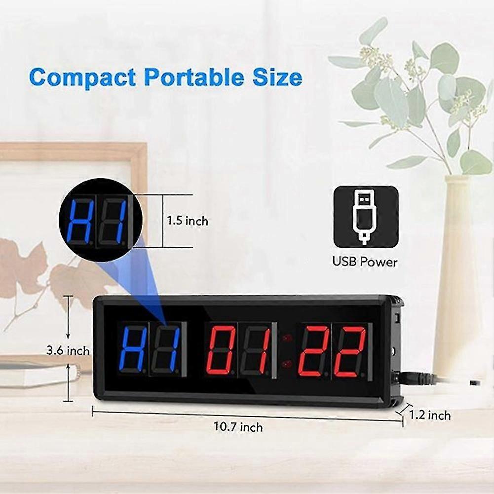 Gym Timer,led Interval Timer Digital Countdown Wall Mounted Clock Fitness Timer,digits Down/up Cloc (haoyi