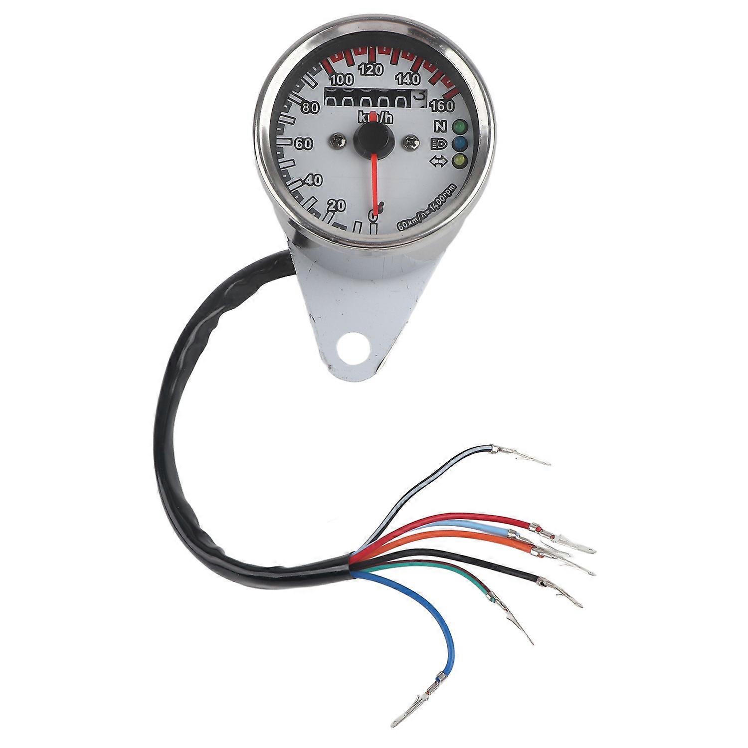 12V Universal Motorcycle Odometer Speedometer LED Backlight Signal (Silver)