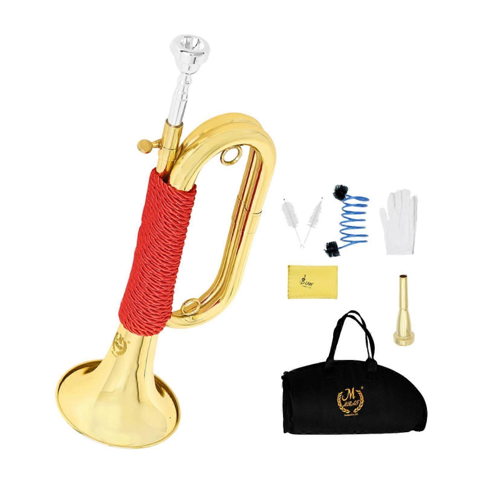 Bugles with Mouthpiece with Bag Cheering Trumpet for Training Show Exercise