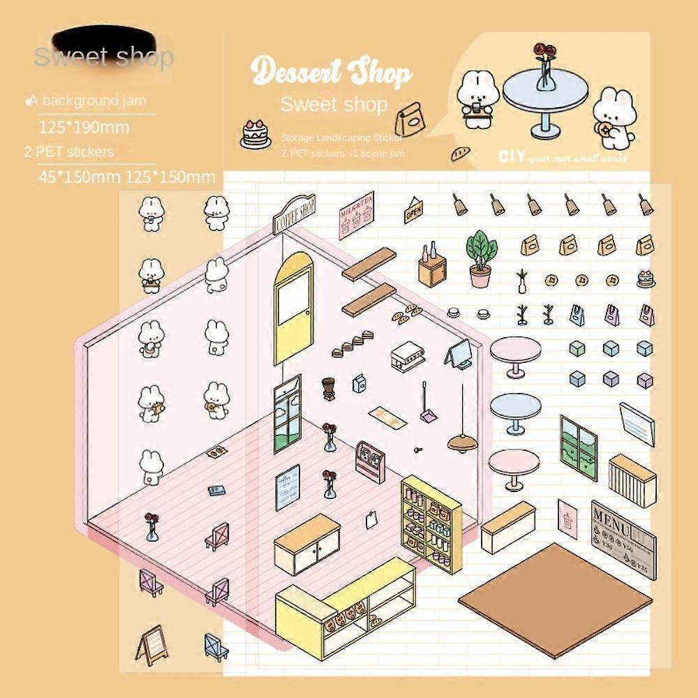 DIY Miniature Scene 3D Stickers Decorative Landscape Notebook Sticker New Visual Stacking Sticker