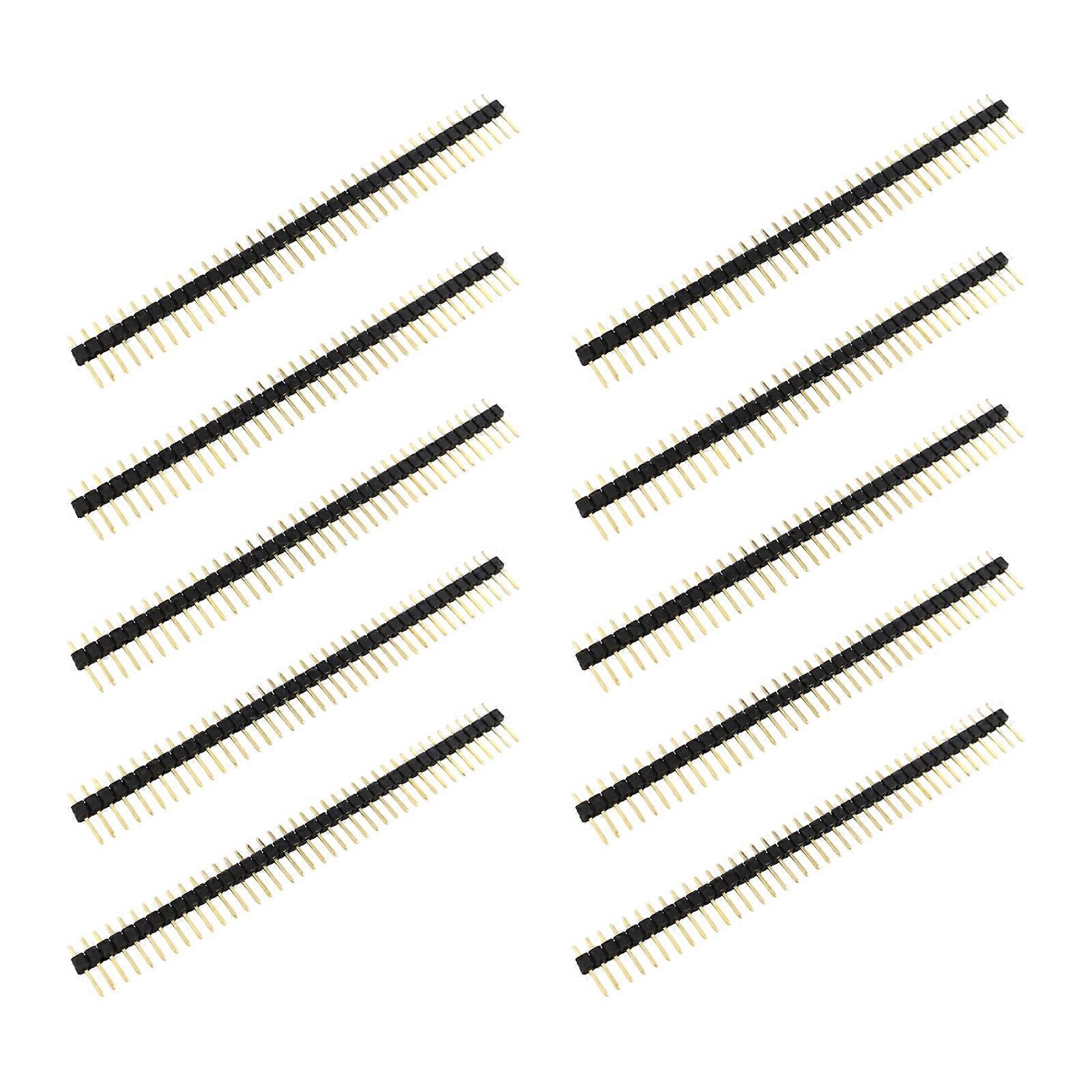 10Pcs 1x40P Straight Pin Header 2.54mm Pitches Single Row Male Plug Socket Breakaway PCB Board Pin Header Connectors Multicolor