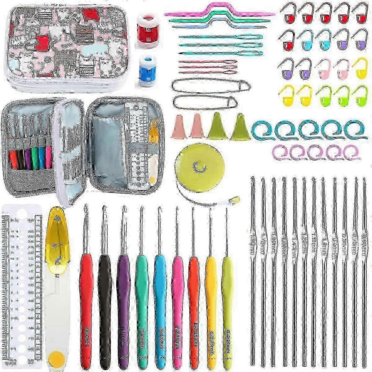 72 Pcs Crochet Hooks Set