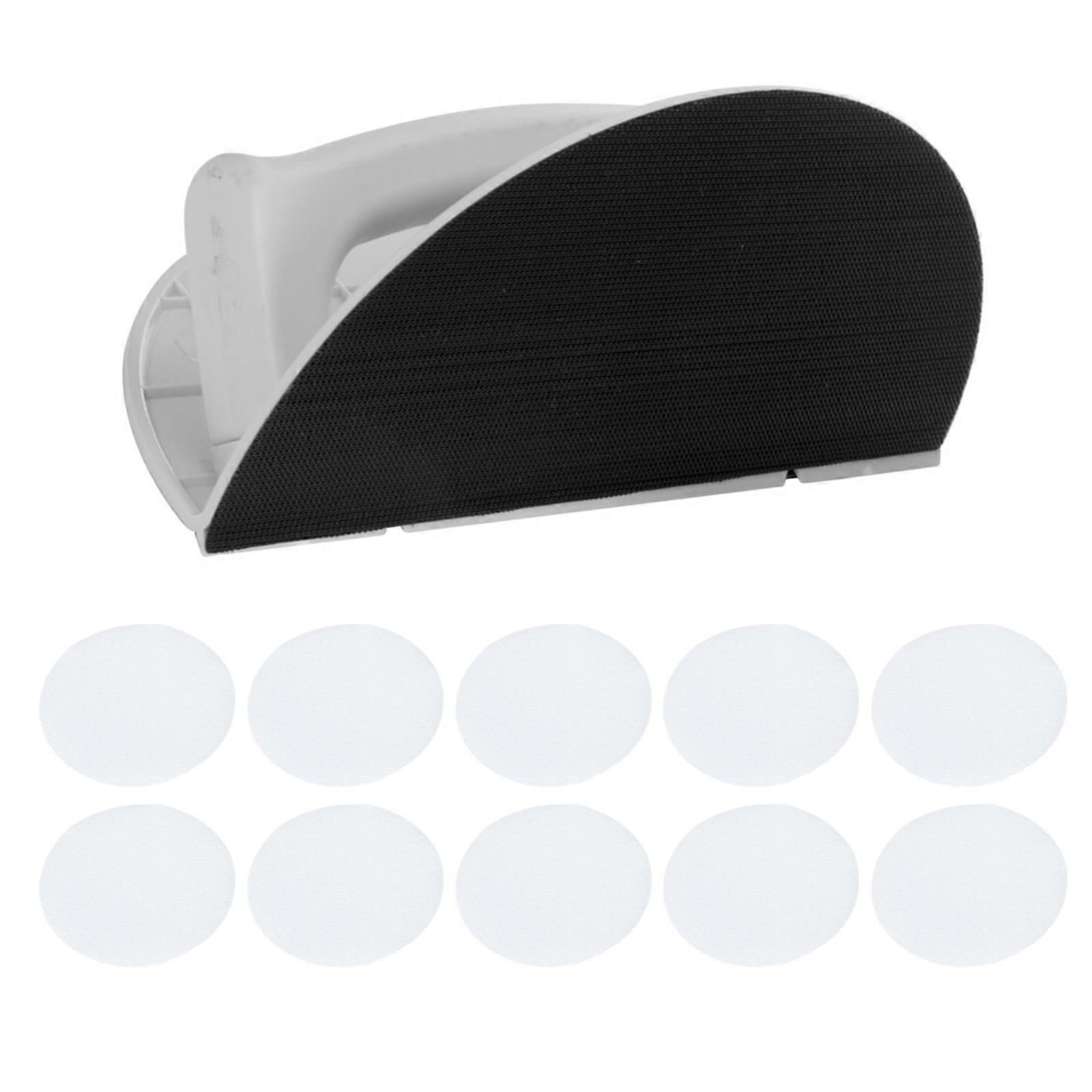 Half Circular Corner Sanding Tool with 10 Sandpapers Recyclable ABS Auto Adhesive Designs Sand Frame for Wall Grinding Multicolor