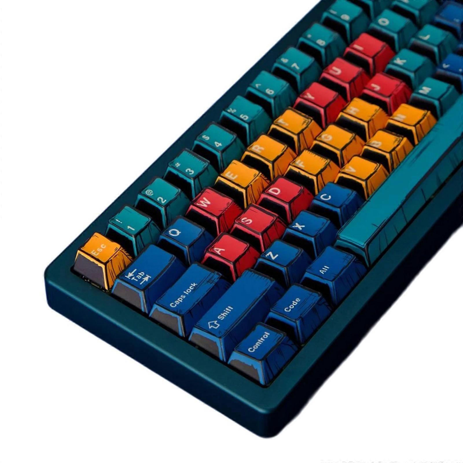 Palette Comics Keycaps PBT Dye Sublimations Original Profile Keycap for 60 80 61/64/68/75/87 Mechanical Keyboards Multicolor