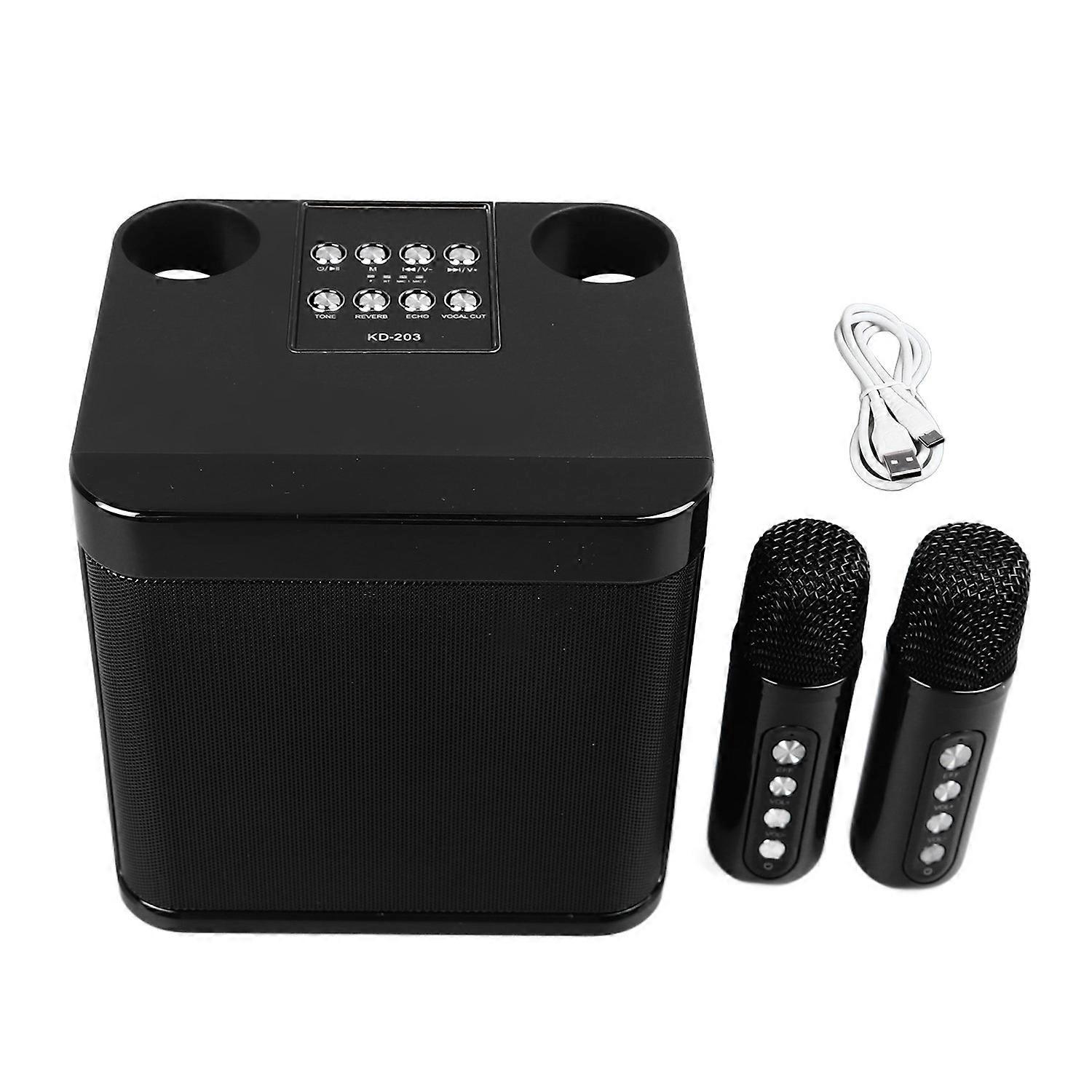 Wireless Karaoke Speakers Portable Mini Karaoke Machine Bluetooth Speaker with 2 Wireless Microphone