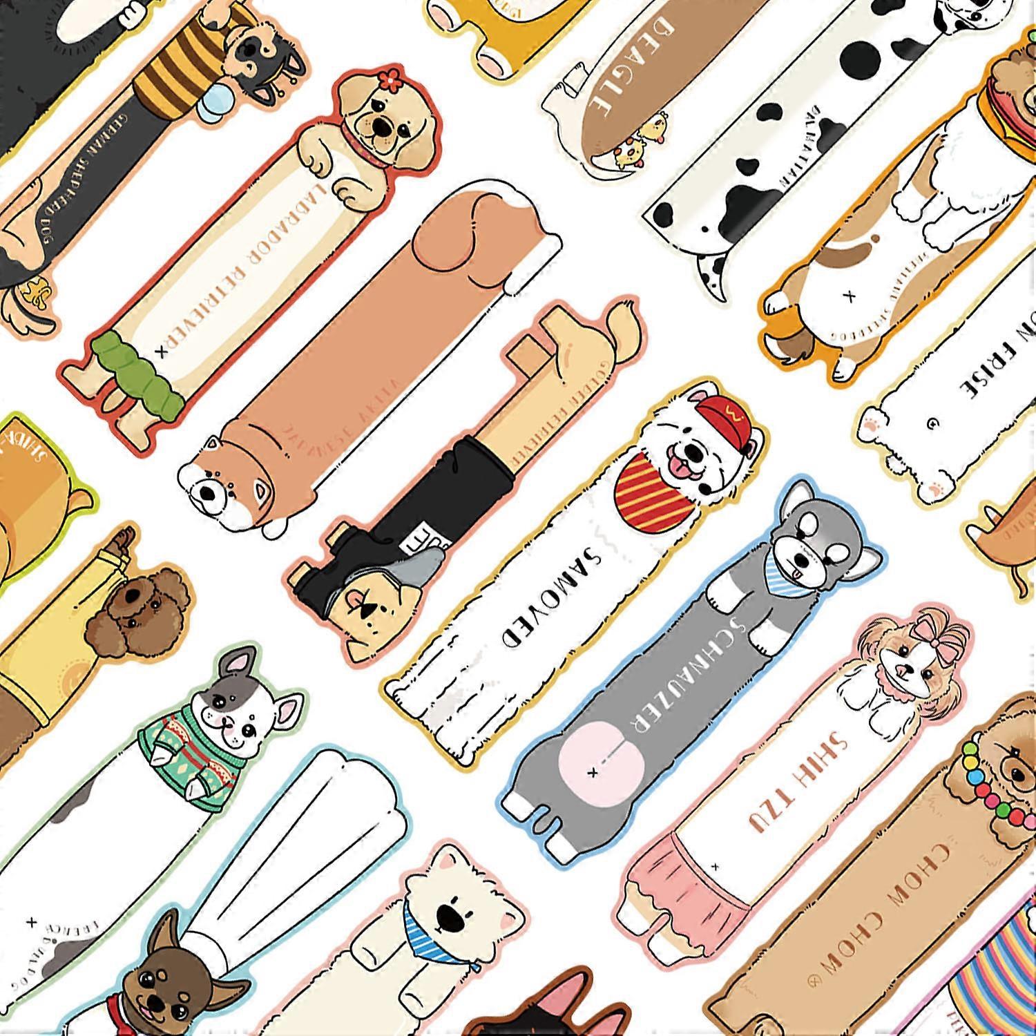30 Cartoon Puppy Series Simple Journaling Artistic Creative Material Instagram Reading Paper Bookmarks (DIY Available)