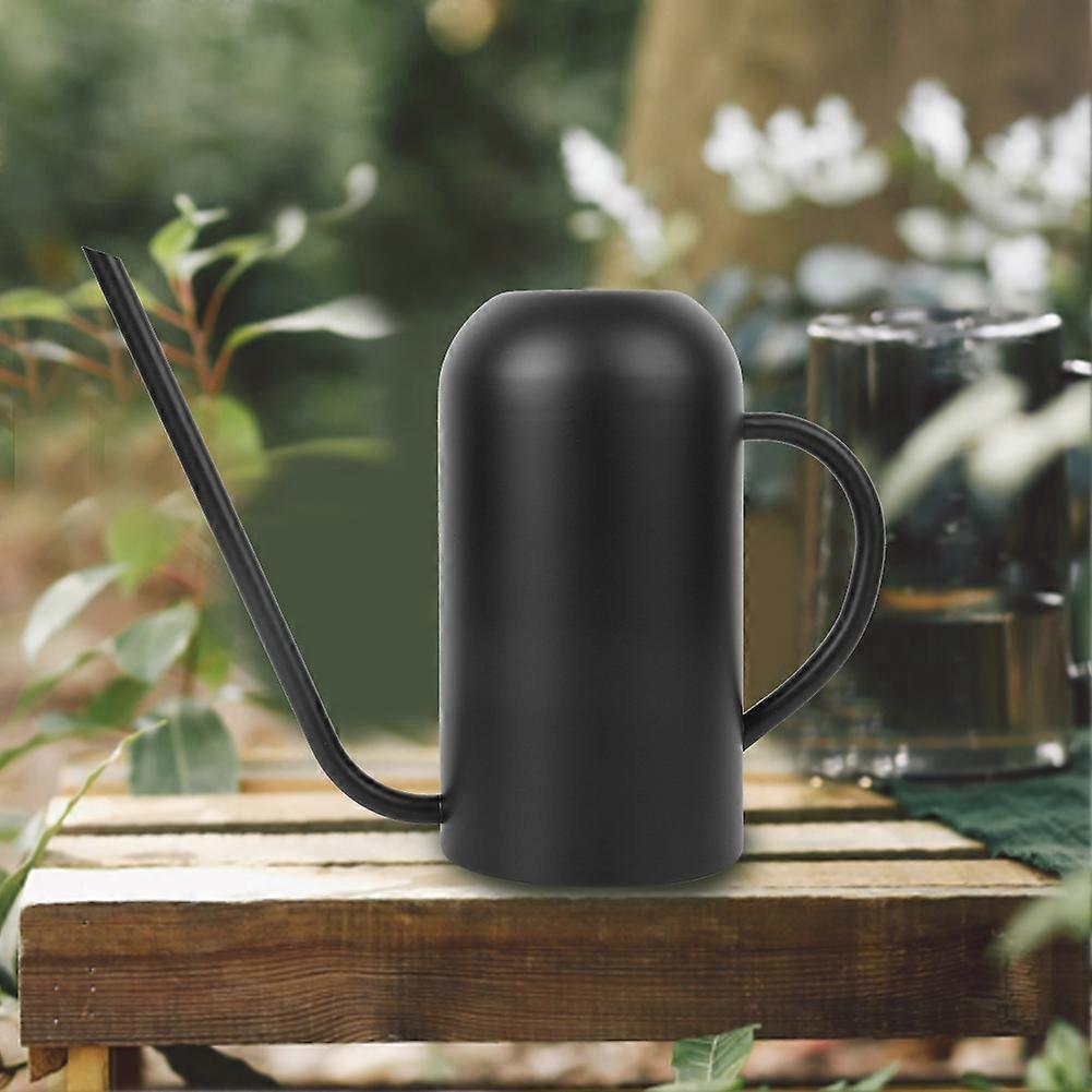 1.5 لتر الفولاذ المقاوم للصدأ وعاء سقي طويل صنبور لزهور الحدائق أداة الري أسود