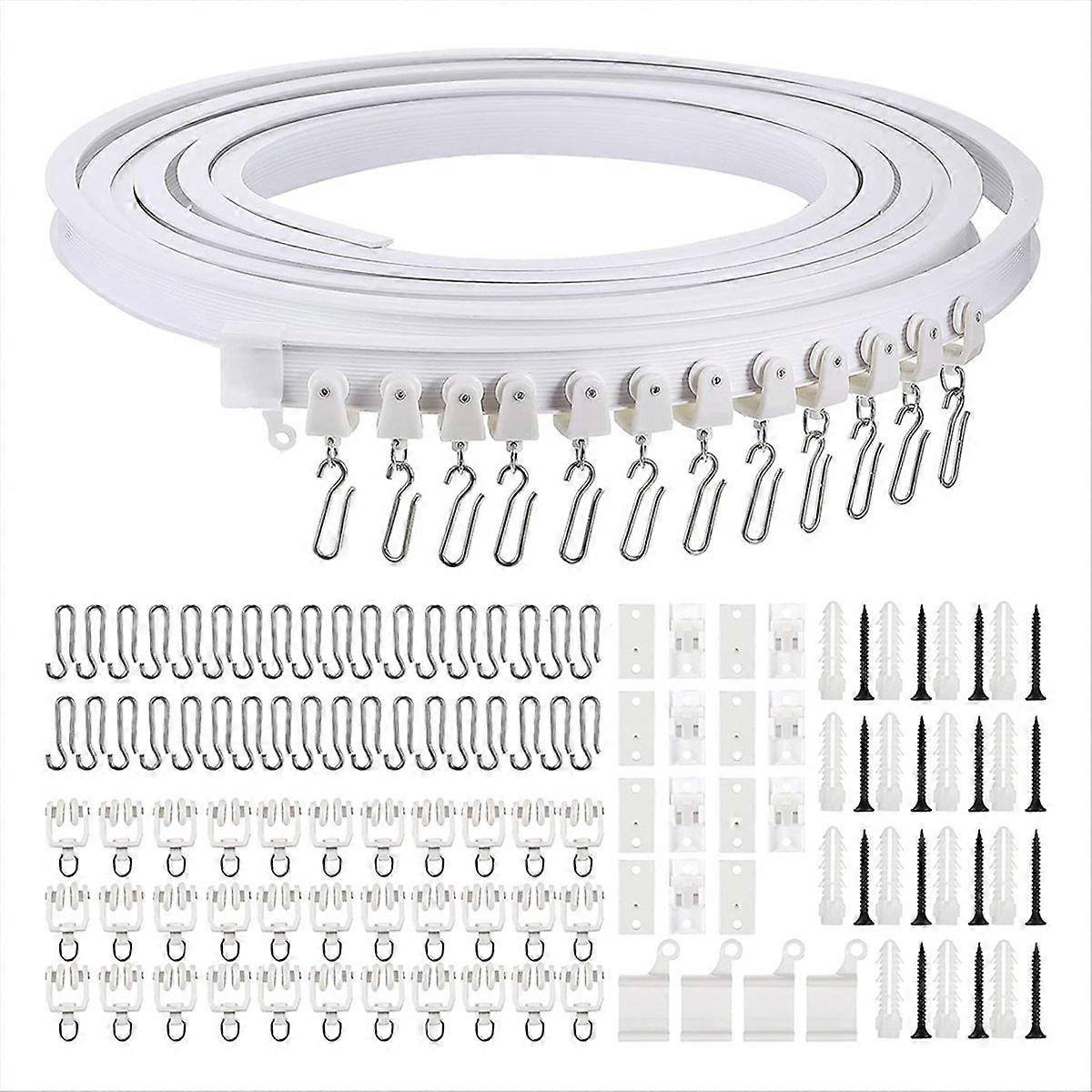 Flexible Bendable Ceiling Curtain Track, 9.8ft/16.4ft(5m), Ceiling Mount for Curtain Rail with Track