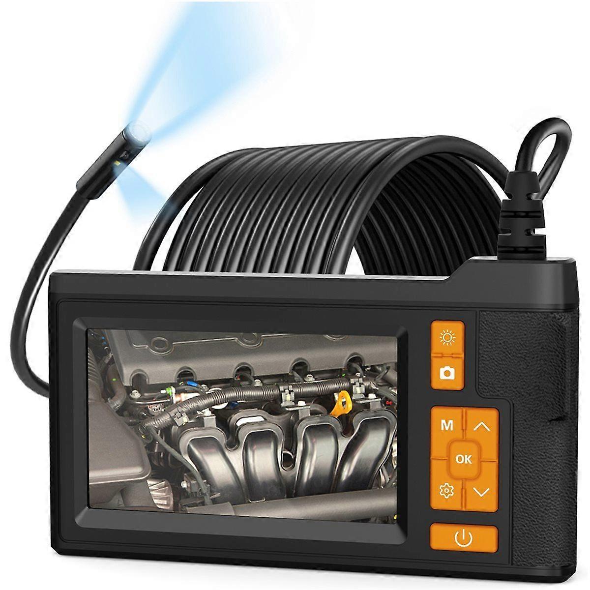 Camera 8mm 4.3'' IPS Screen HD1080P Rigid Cable Pipe Sewer Inspection Borescope