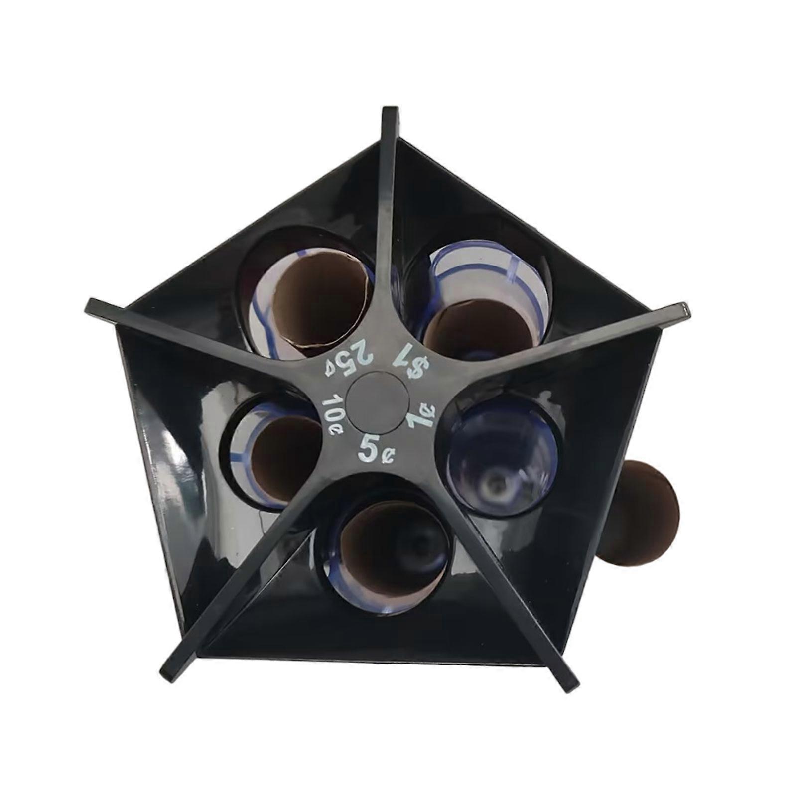 Coin Counting Machine Coin Holder Counter Machine with 5in1 Coin Sorters Tube Wrapper Holder Efficient Coin Change Multicolor