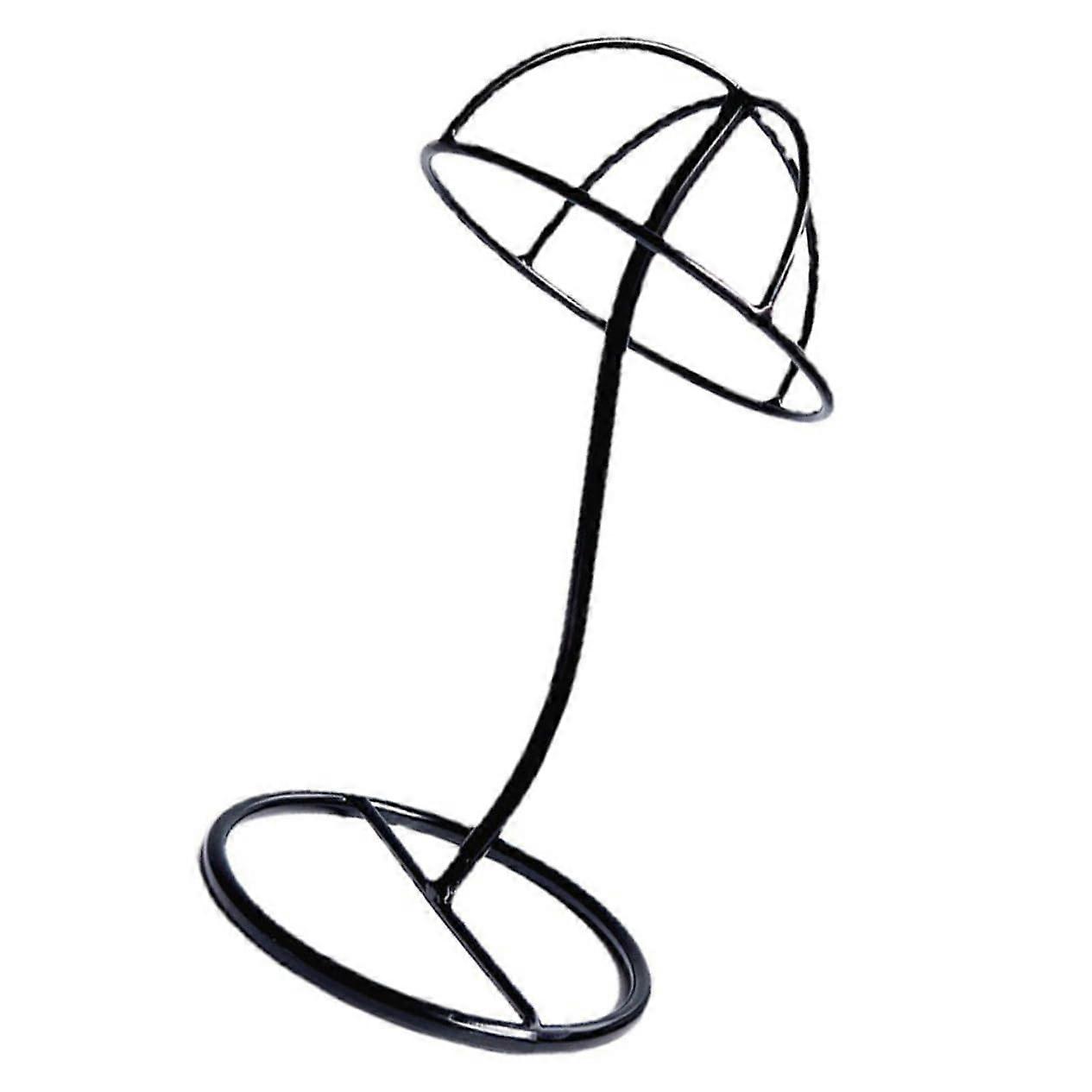 Hat Display Stand Metal Dome Shape Protector Lightweight Portable Black Rack for Home or Salon