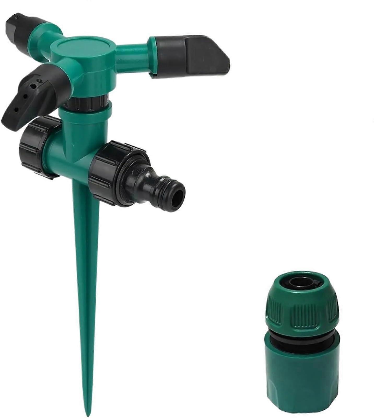 360° Rotating Lawn Sprinkler with Adjustable Spray for Even Watering of Large Gardens and Yards