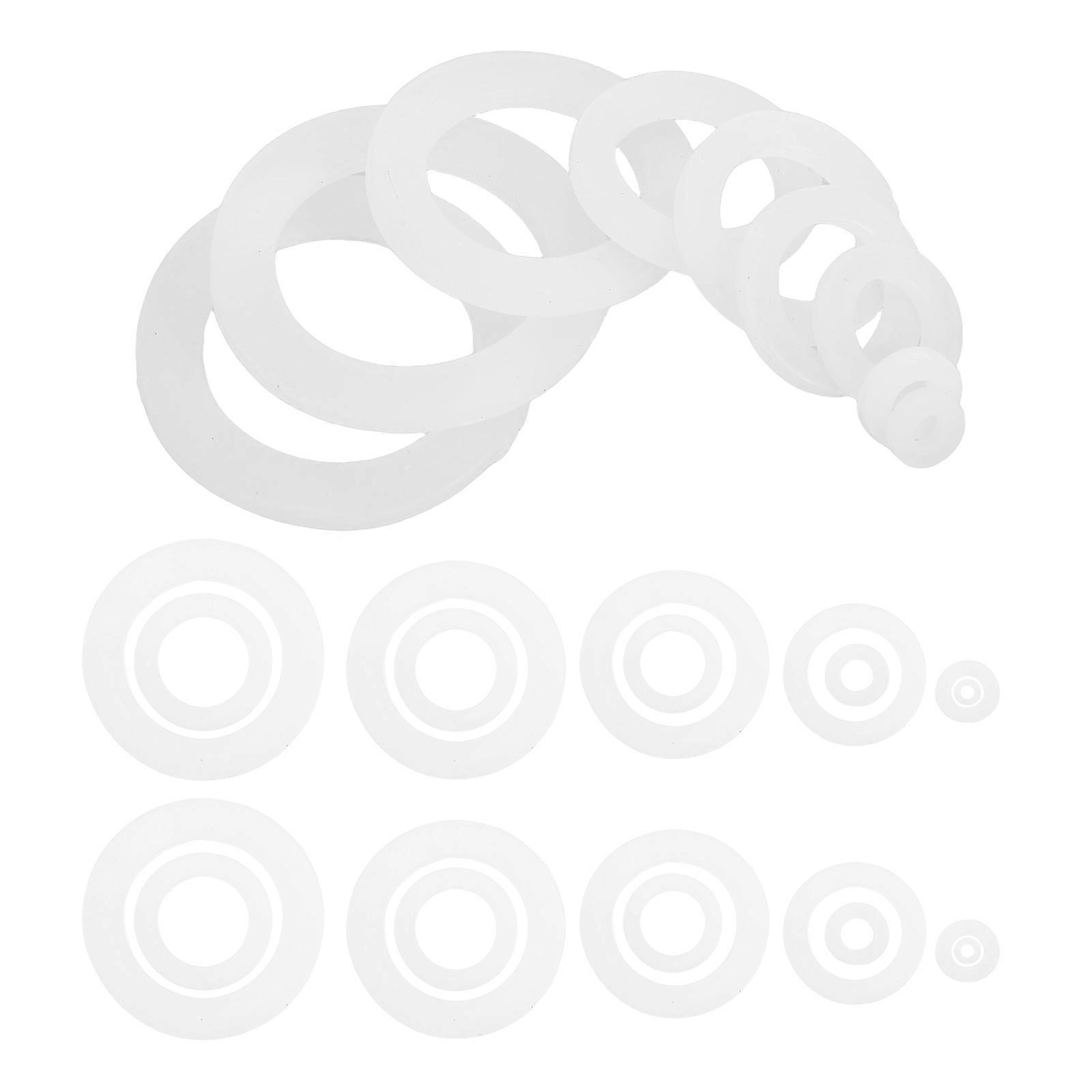 Silicone Flat Gasket O Ring Washers for Hose Use 100Pcs Assortment