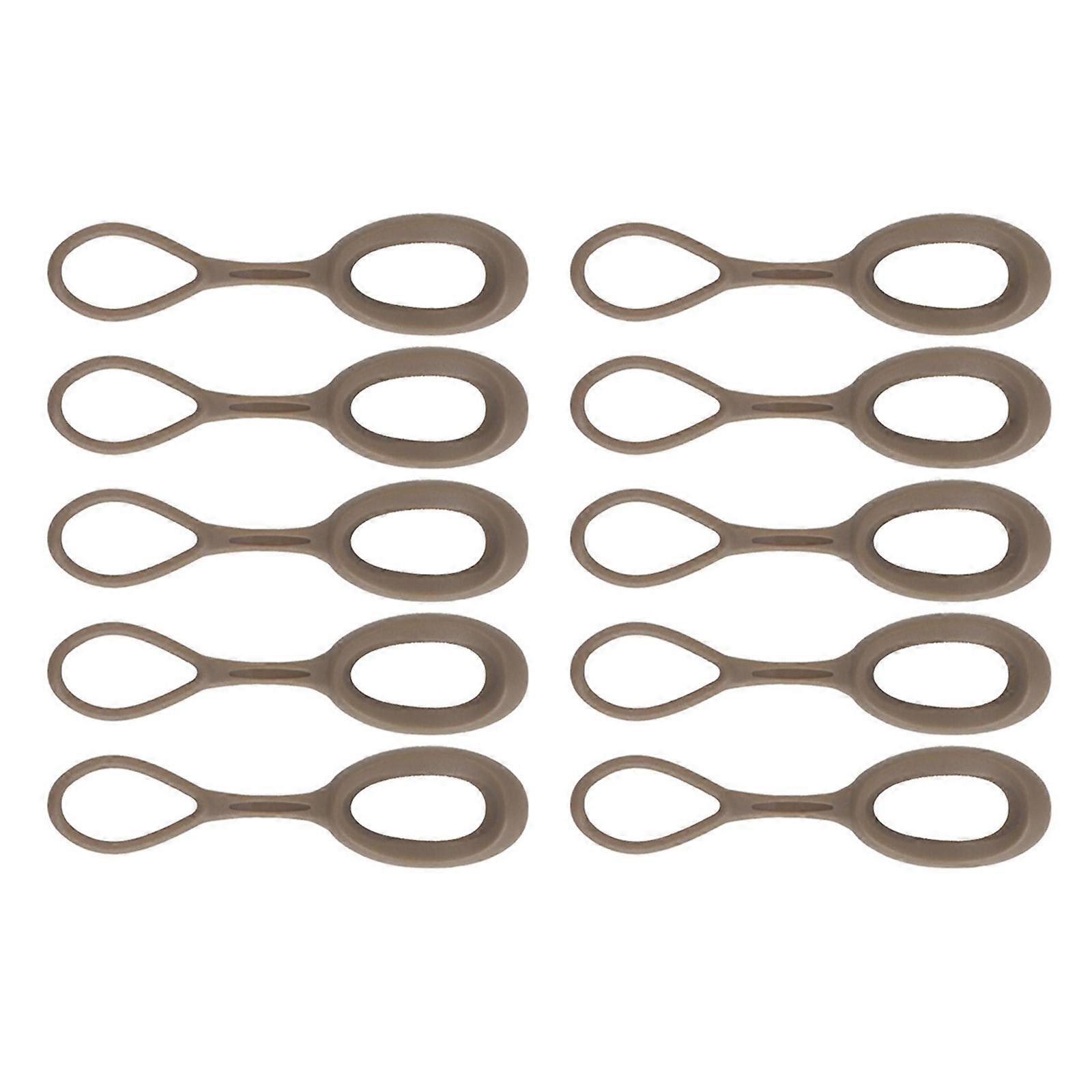 10 Pcs Zippers Pulls Tactical Zippers Puller Replacement Cord Extension Zippers Tabs Easy to Install Bag Accessories  mud color