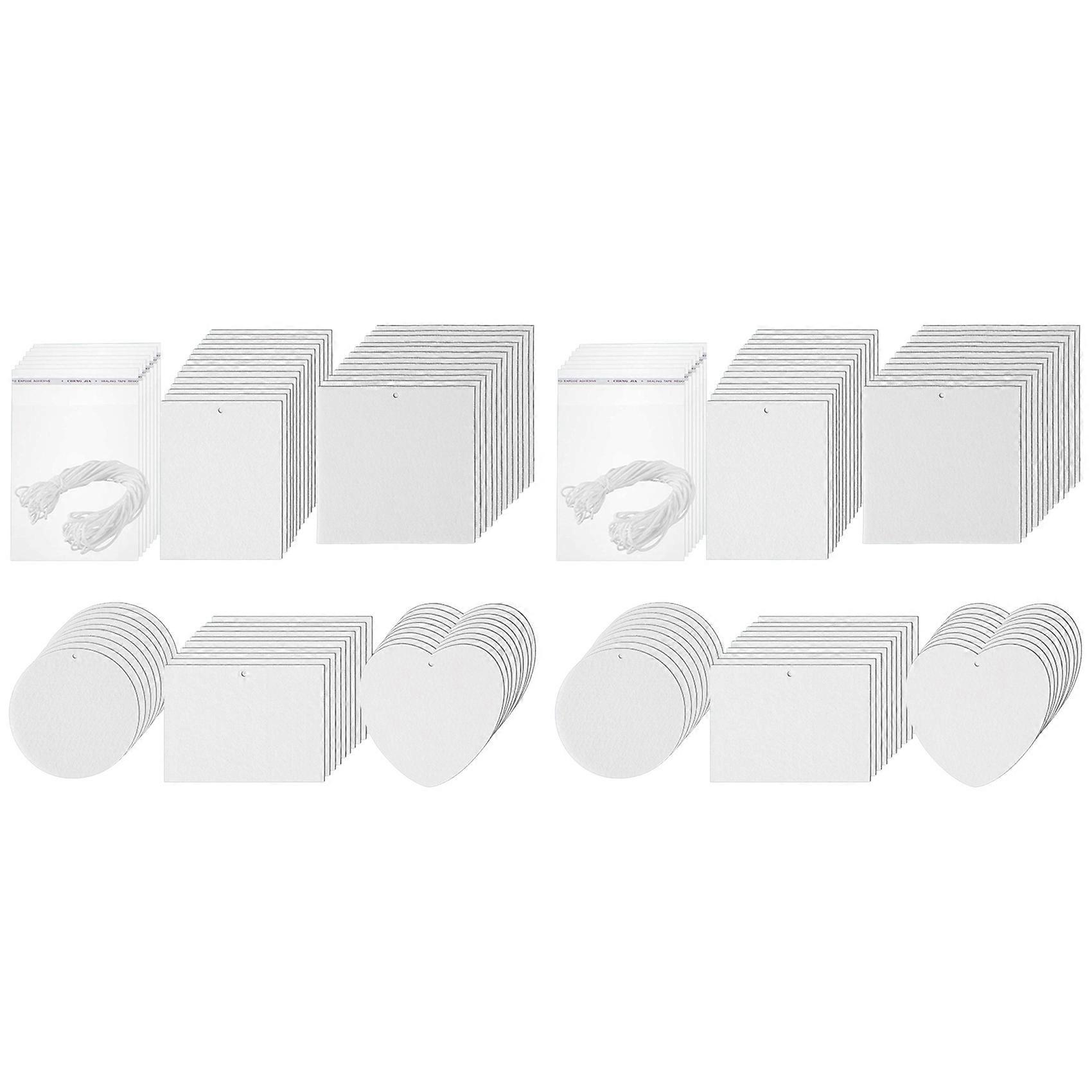 100PCS Sublimation Air Freshener Sheets Felt Air Freshener Rectangle Fragrant Sheets with Rope for Car Decoration